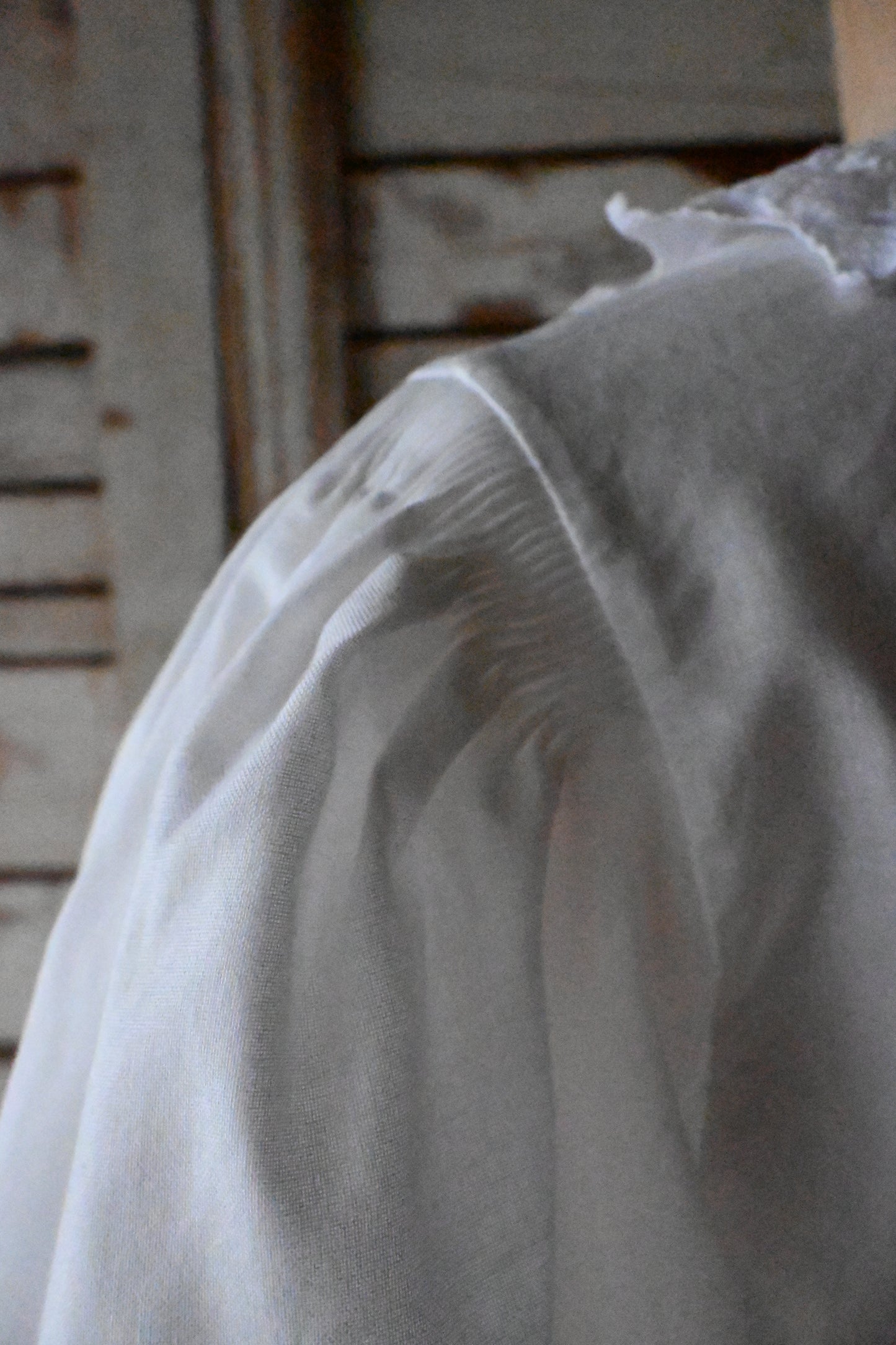EURO Vintage lace collar blouse/WHITE