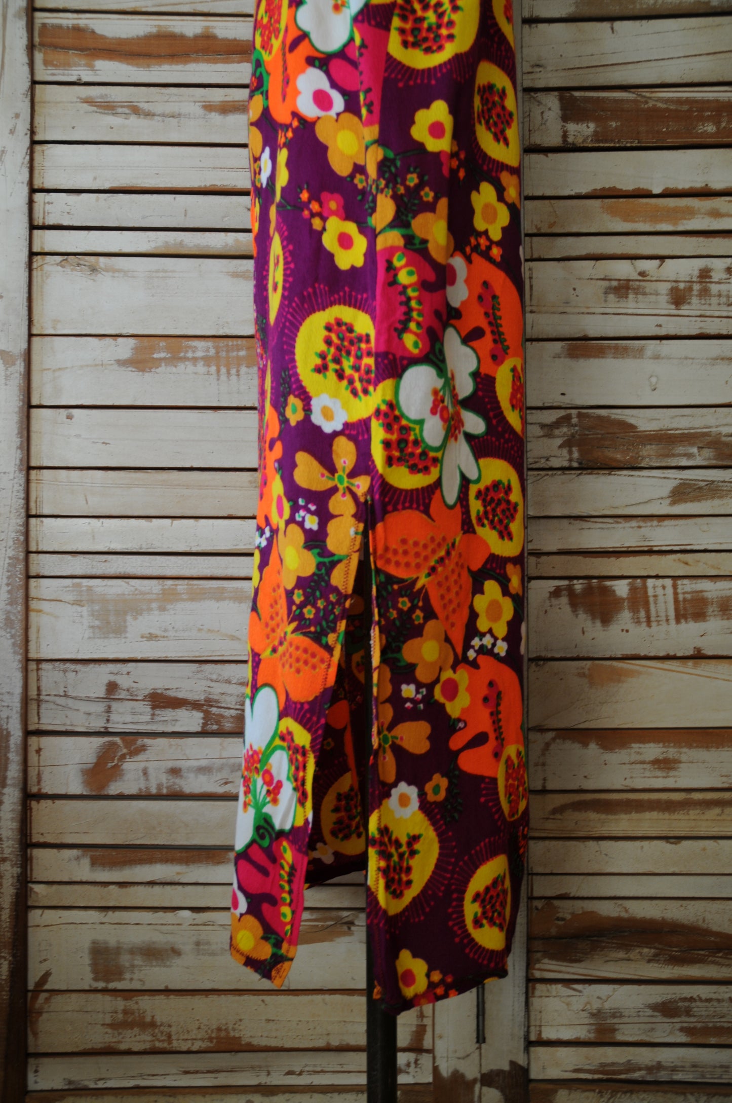 70's Vintage flower long dress/MULTI