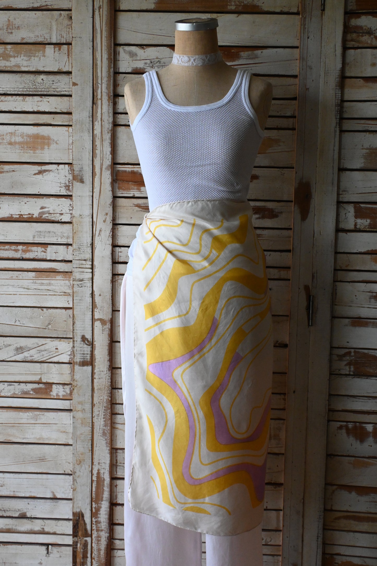 Cotton mesh tank top/WHITE
