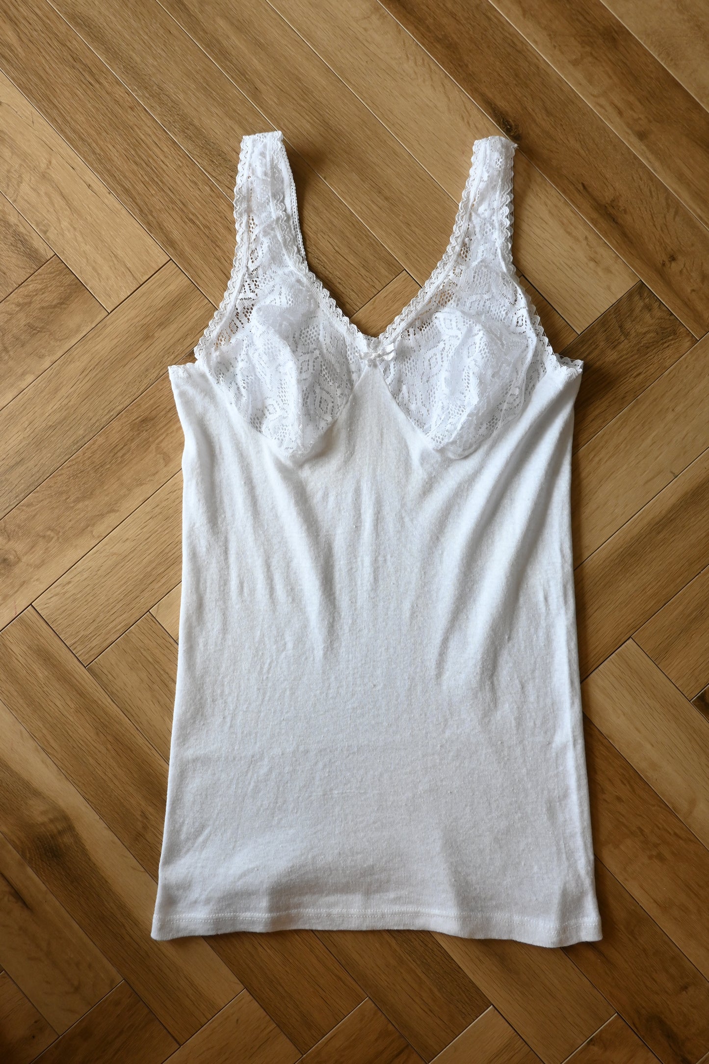 EURO Cotton lace camisole/WHITE
