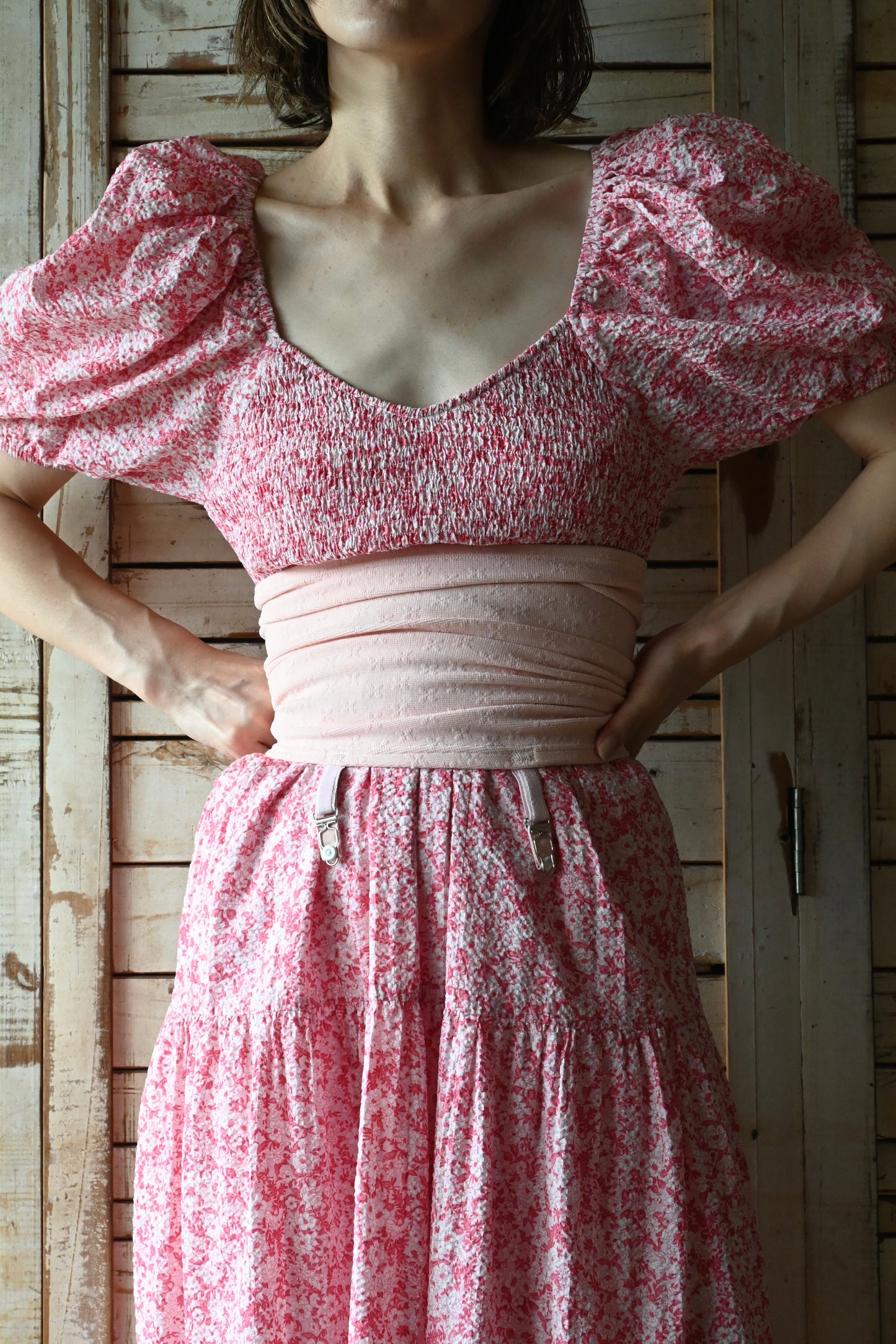 Flower pattern dress/PINK