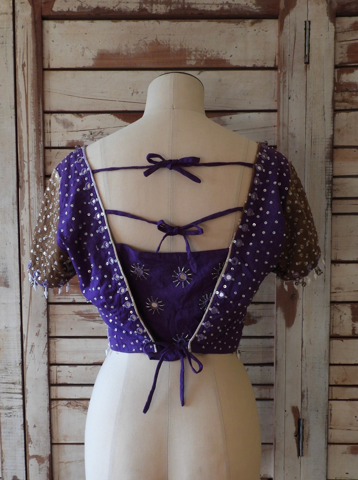 Vintage beaded blouse/PURPLE