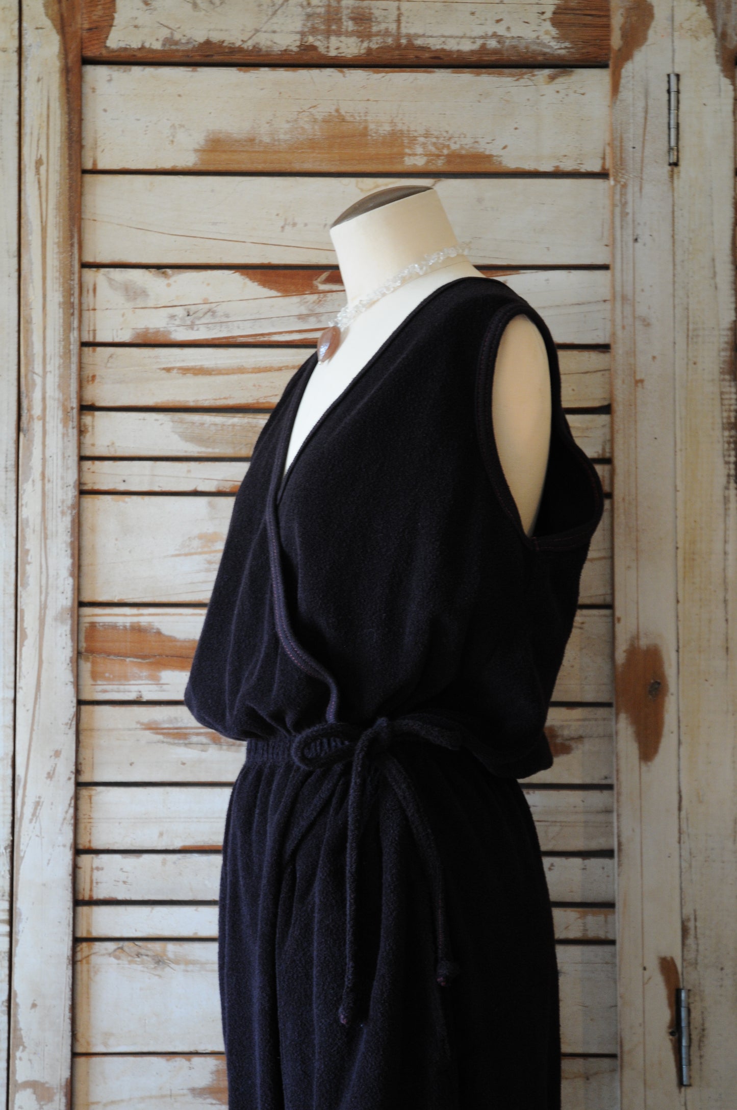 80's N/S Pile jumpsuit/BLACK