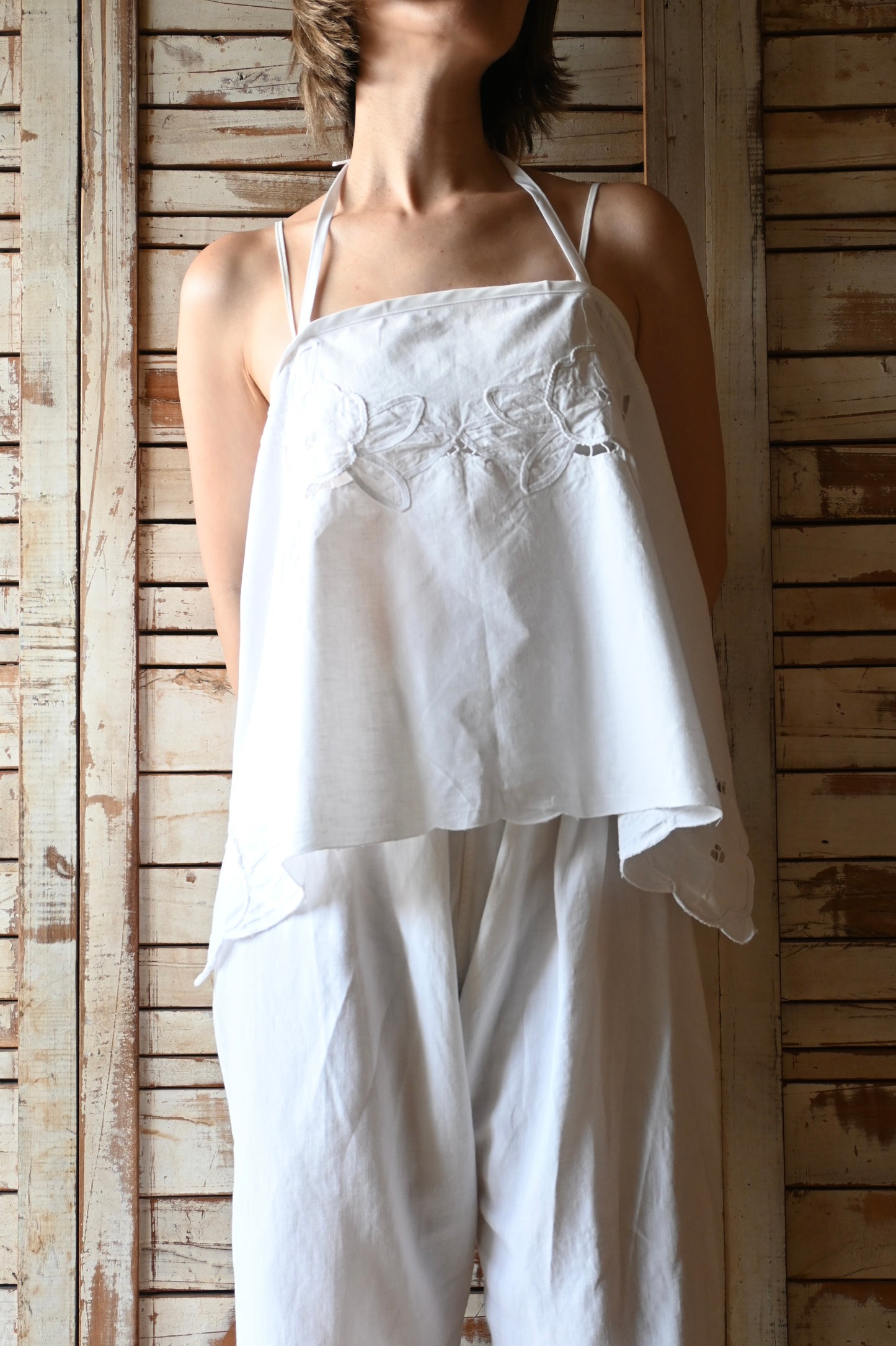Cotton lace cami top/PONMOSIR