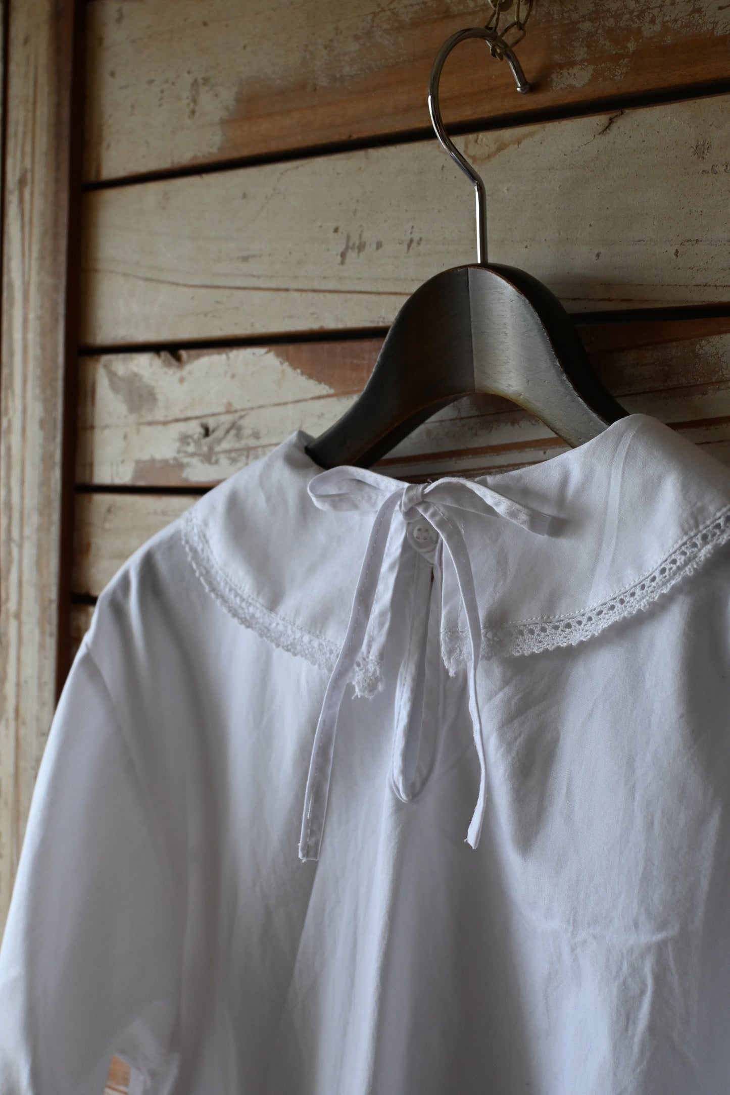 Vintage cotton night dress/WHITE