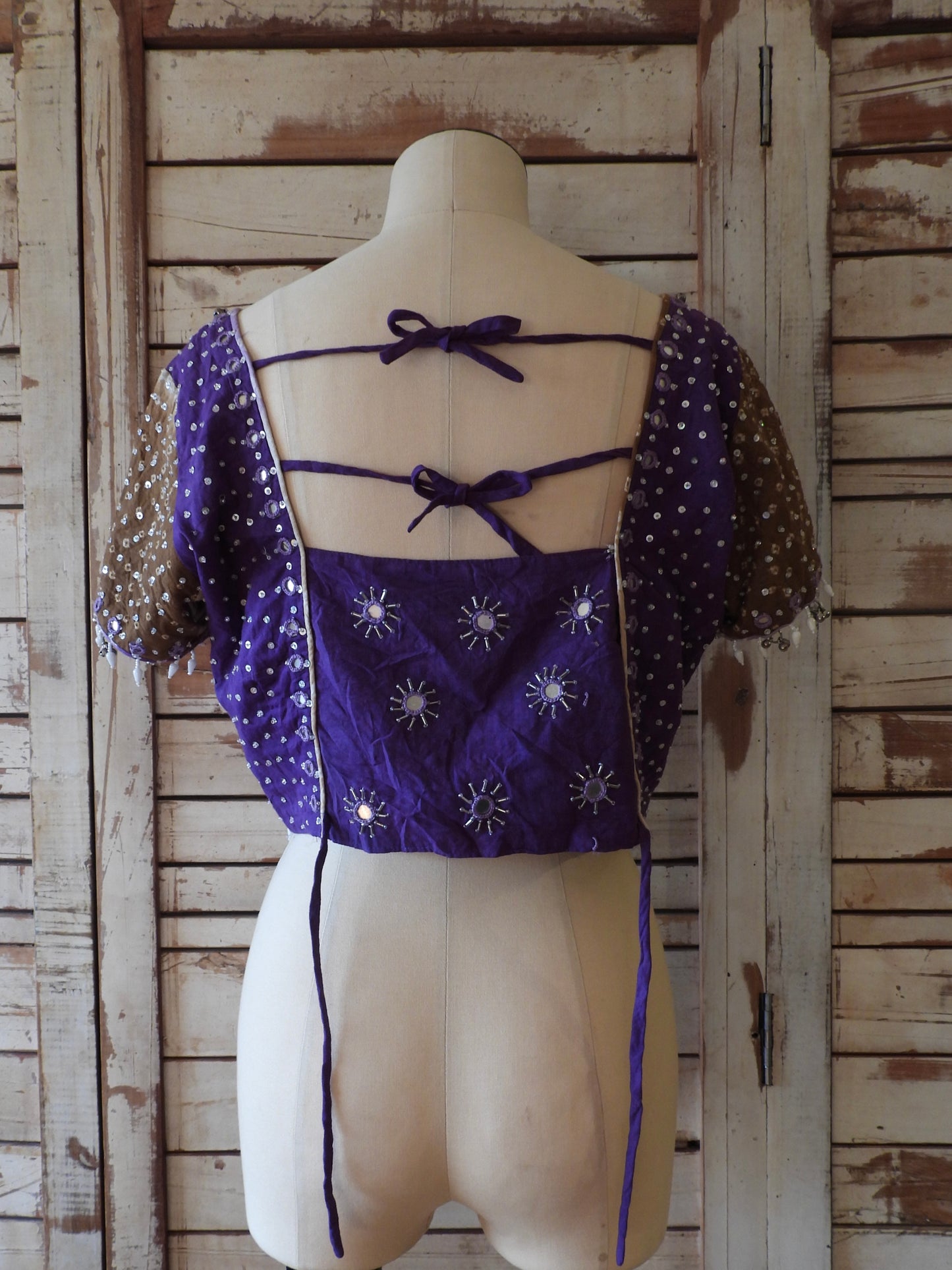Vintage beaded blouse/PURPLE