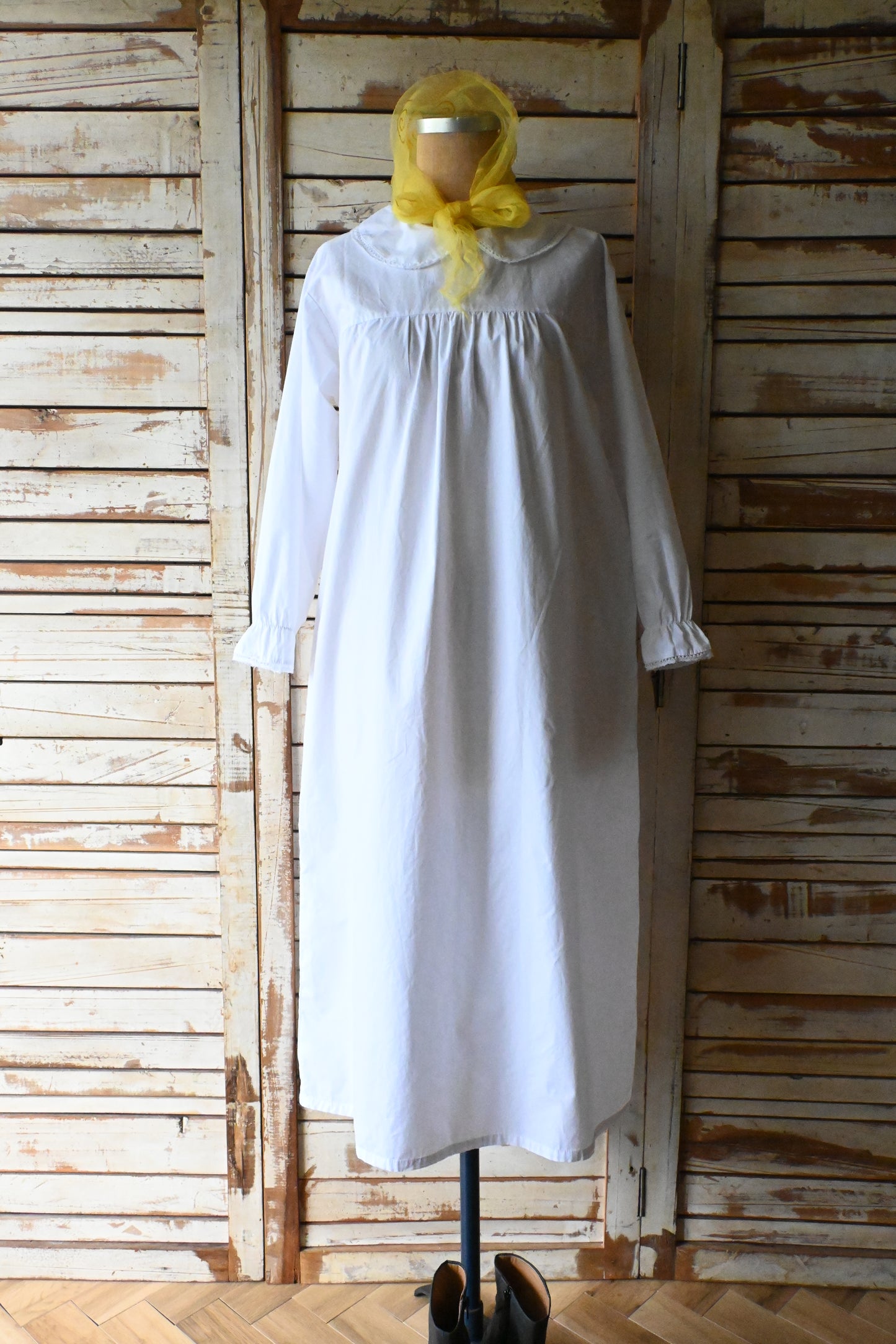 Vintage cotton night dress/WHITE