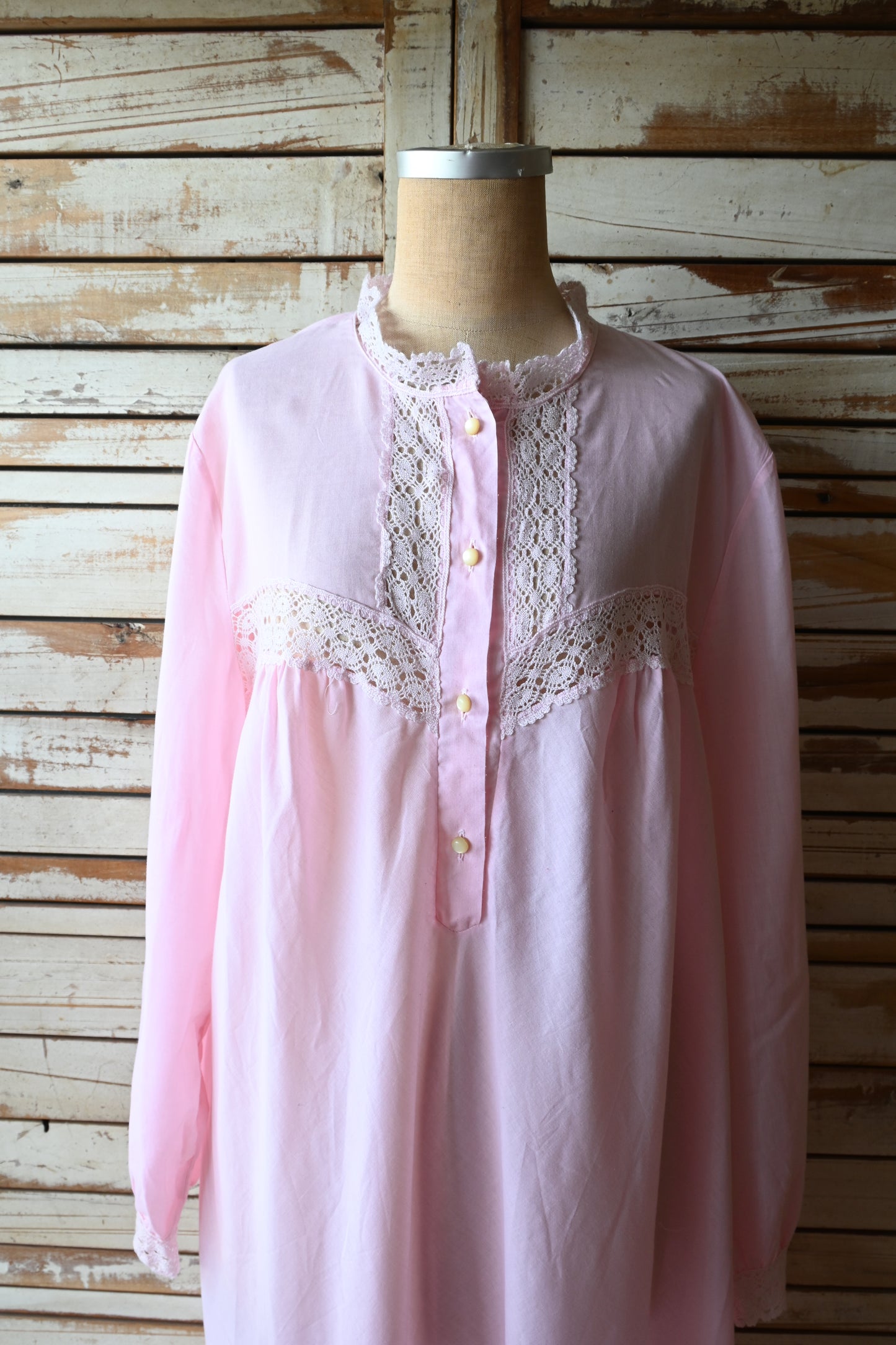 Vintage cotton lace dress/PINK