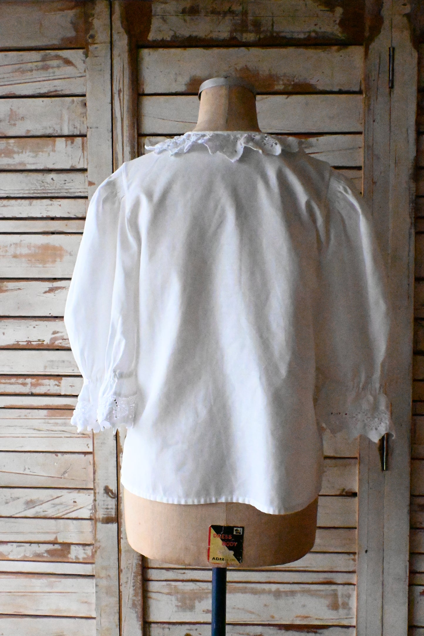 EURO Vintage lace collar blouse/WHITE
