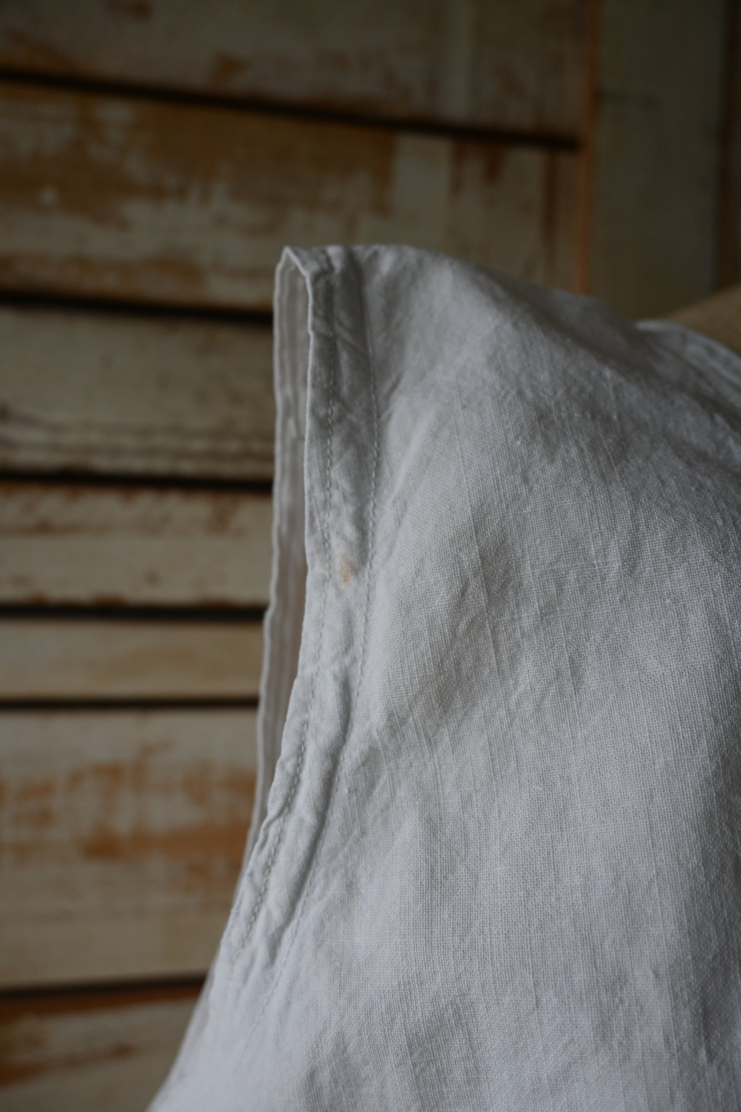 Frence vintage linen dress/IVORY