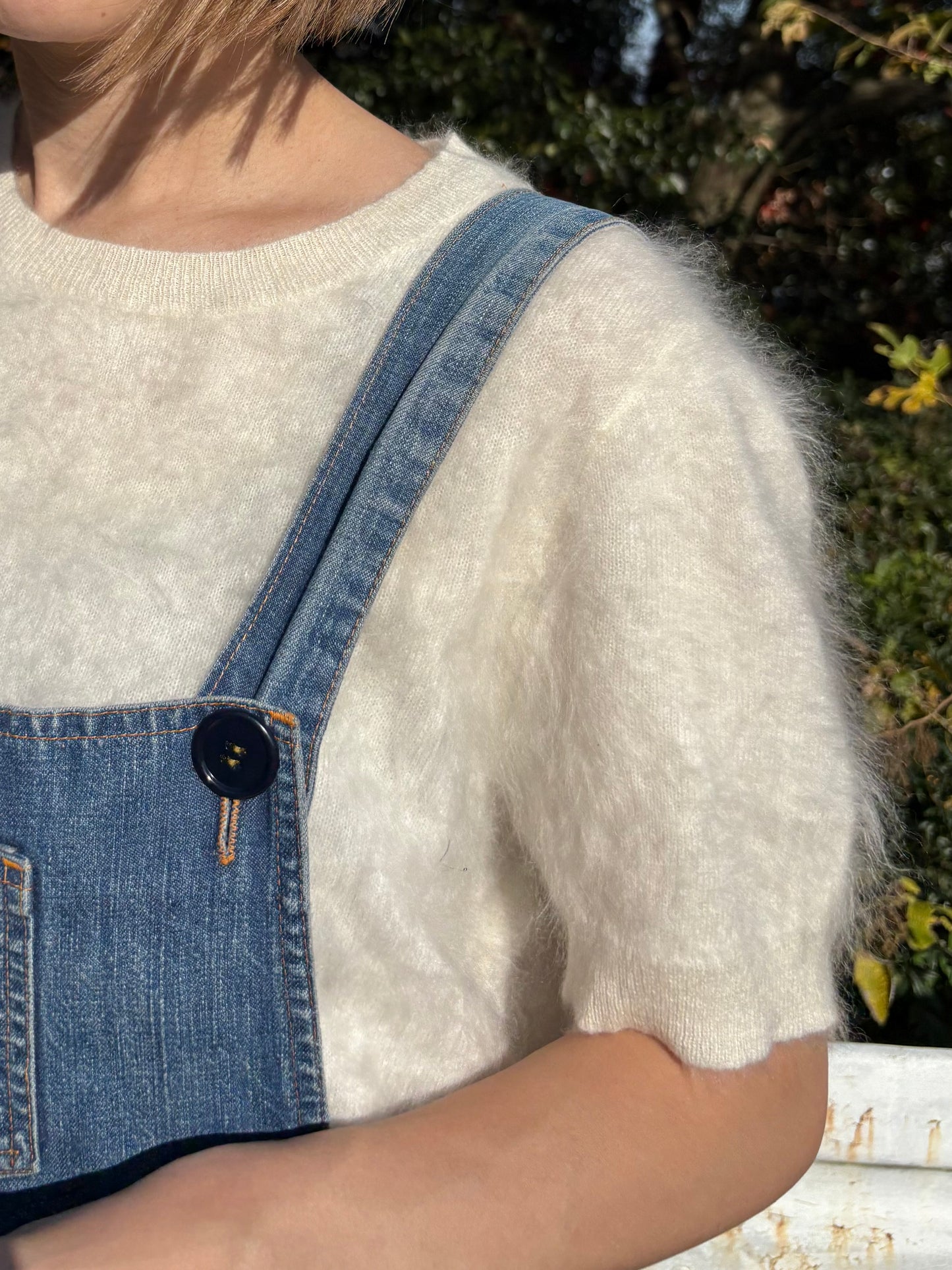"J.CREW" Cashmere knit sweater/WHITE