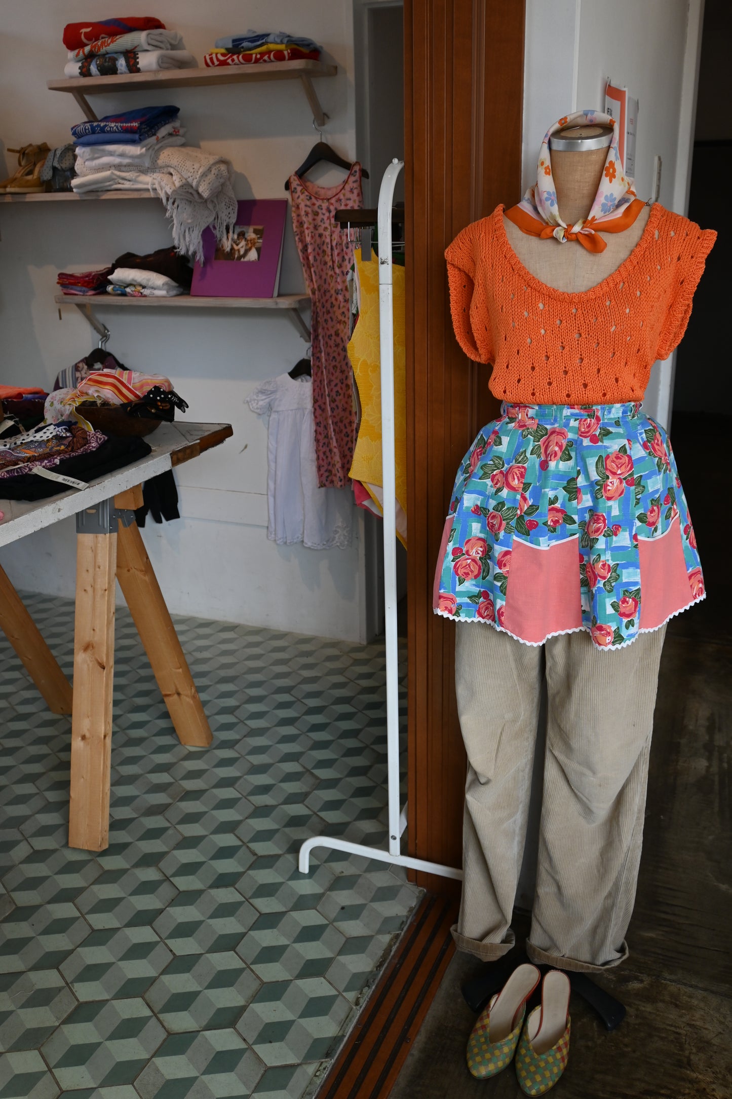 EURO Eyelet knit/ORANGE