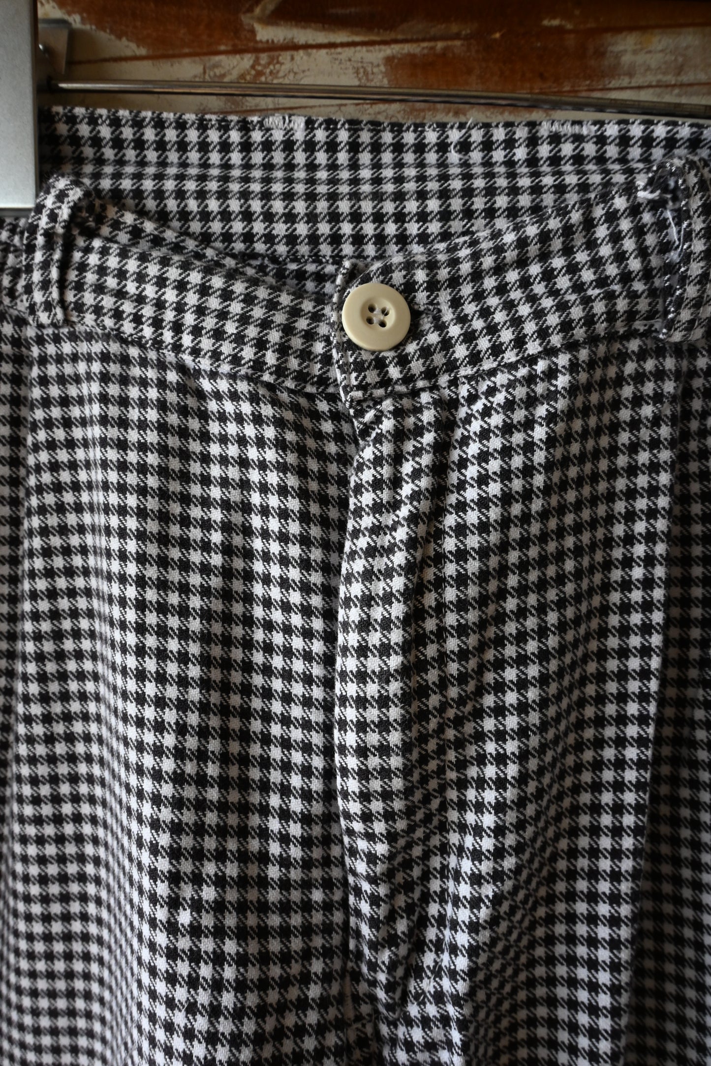 Cotton check pants/BLACK×WHITE