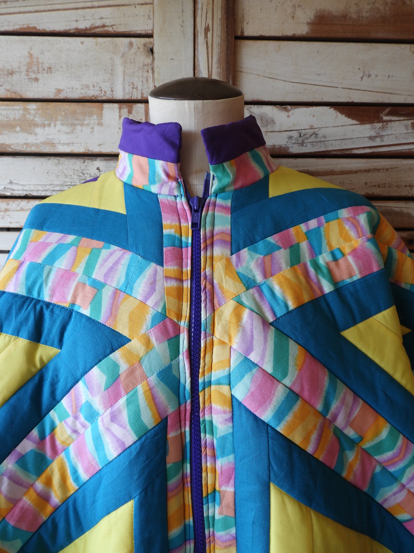 Vintage patchwork quilt jacket/MULTI