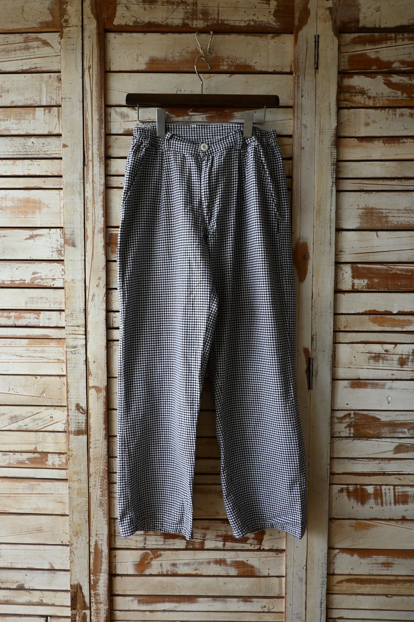 Cotton check pants/BLACK×WHITE