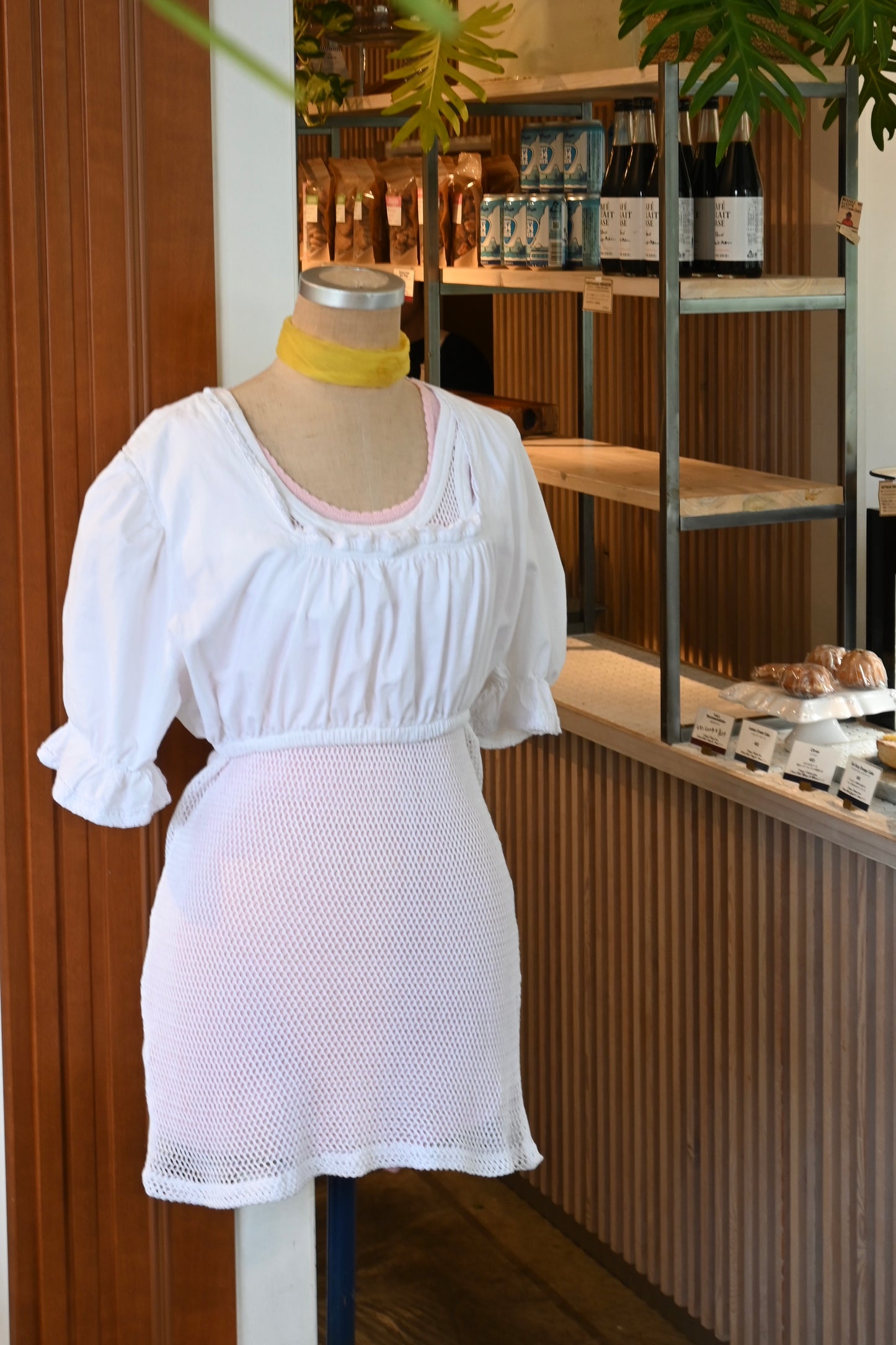 EURO Cotton cropped blouse/WHITE