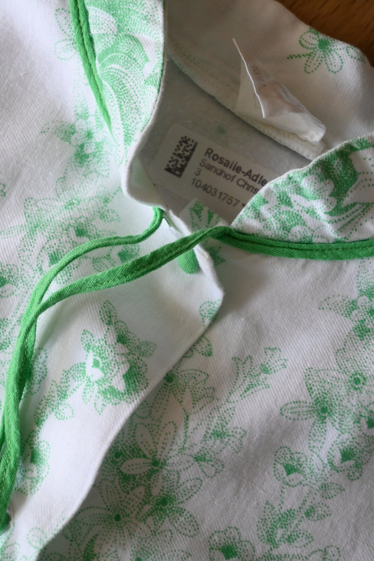 70's flower long dress/WHITE×GREEN