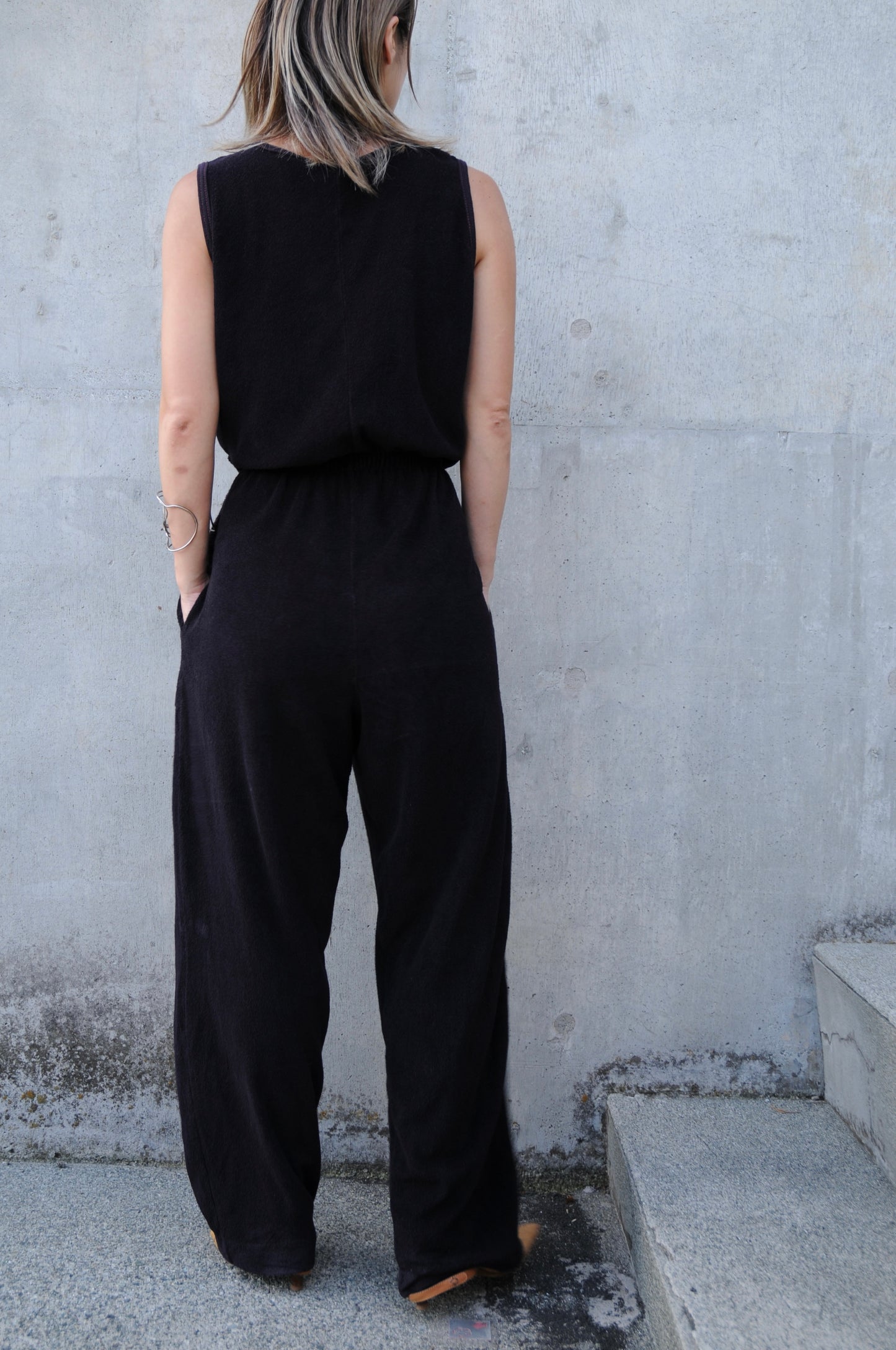 80's N/S Pile jumpsuit/BLACK