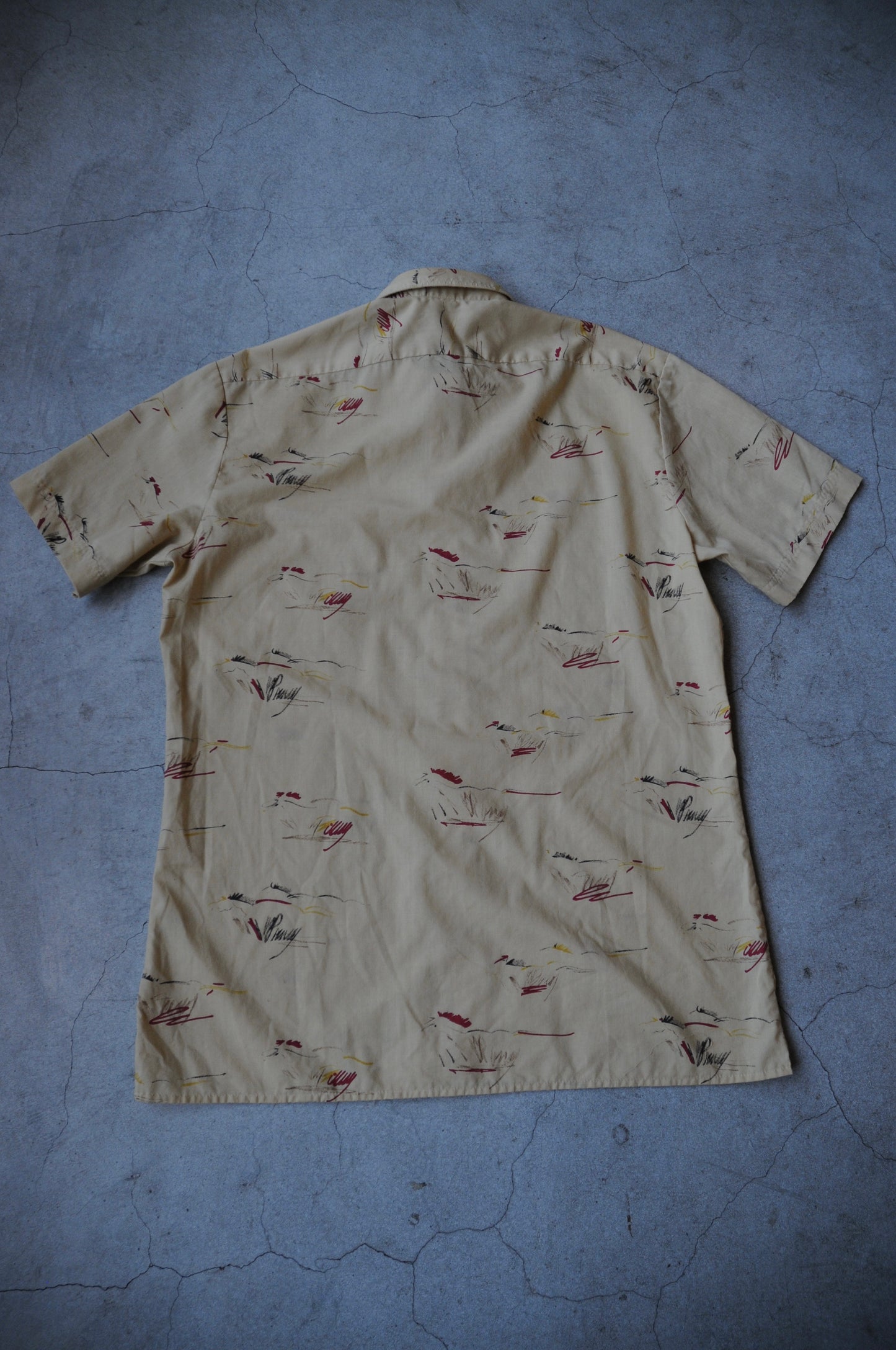 Men's S/S horse shirt/BEIGE