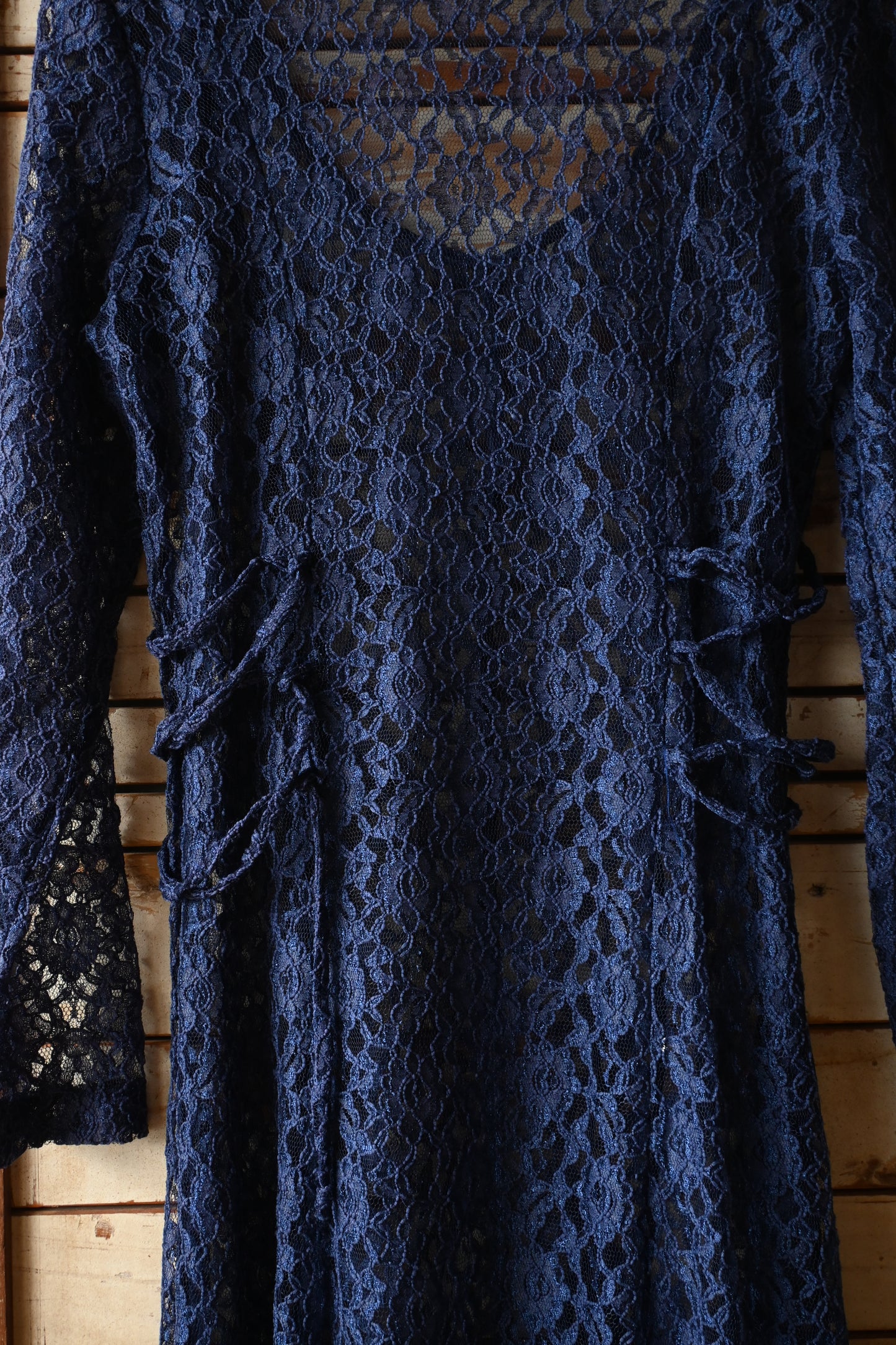 Lace long dress/NAVY