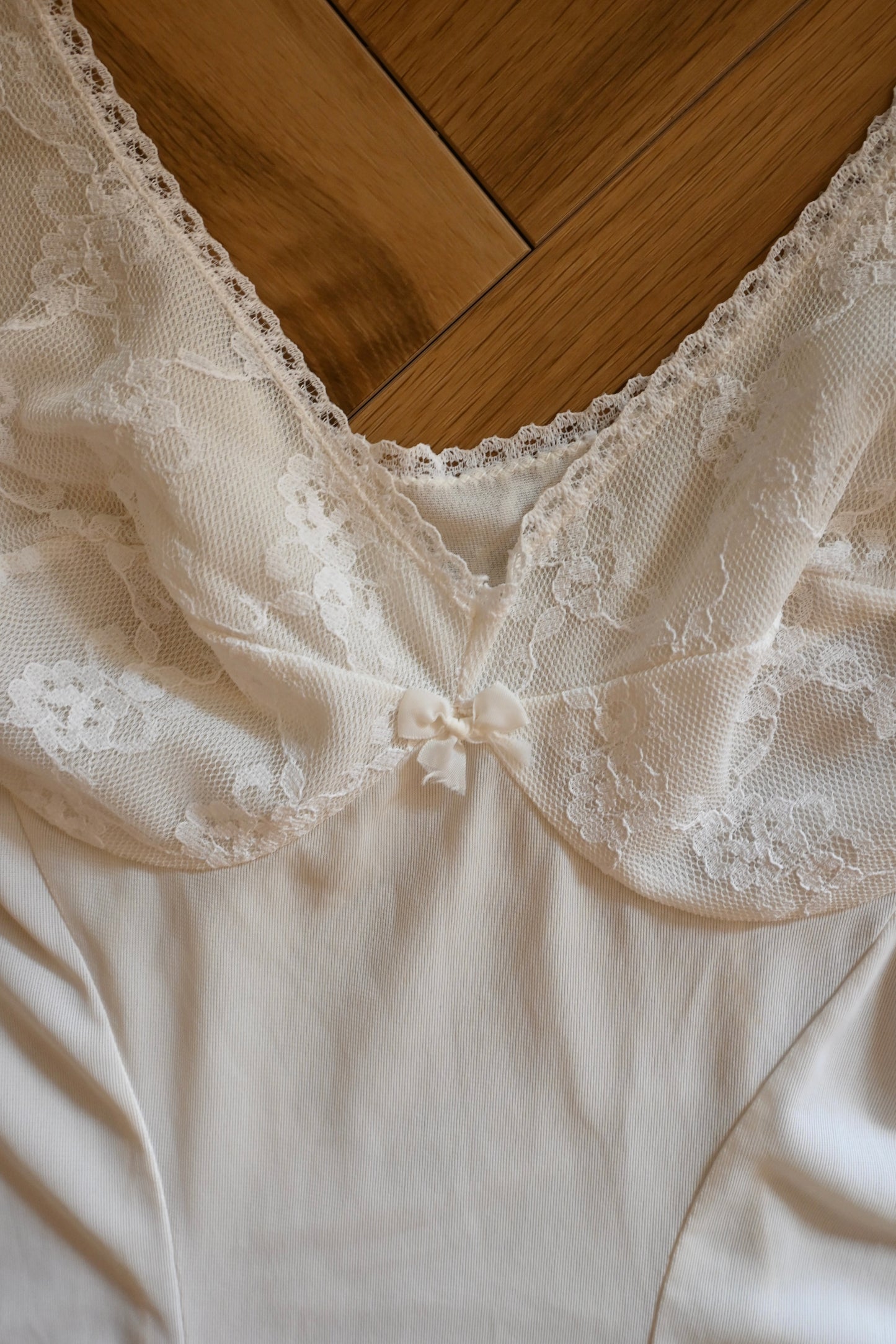 Lace slip dress/WHITE