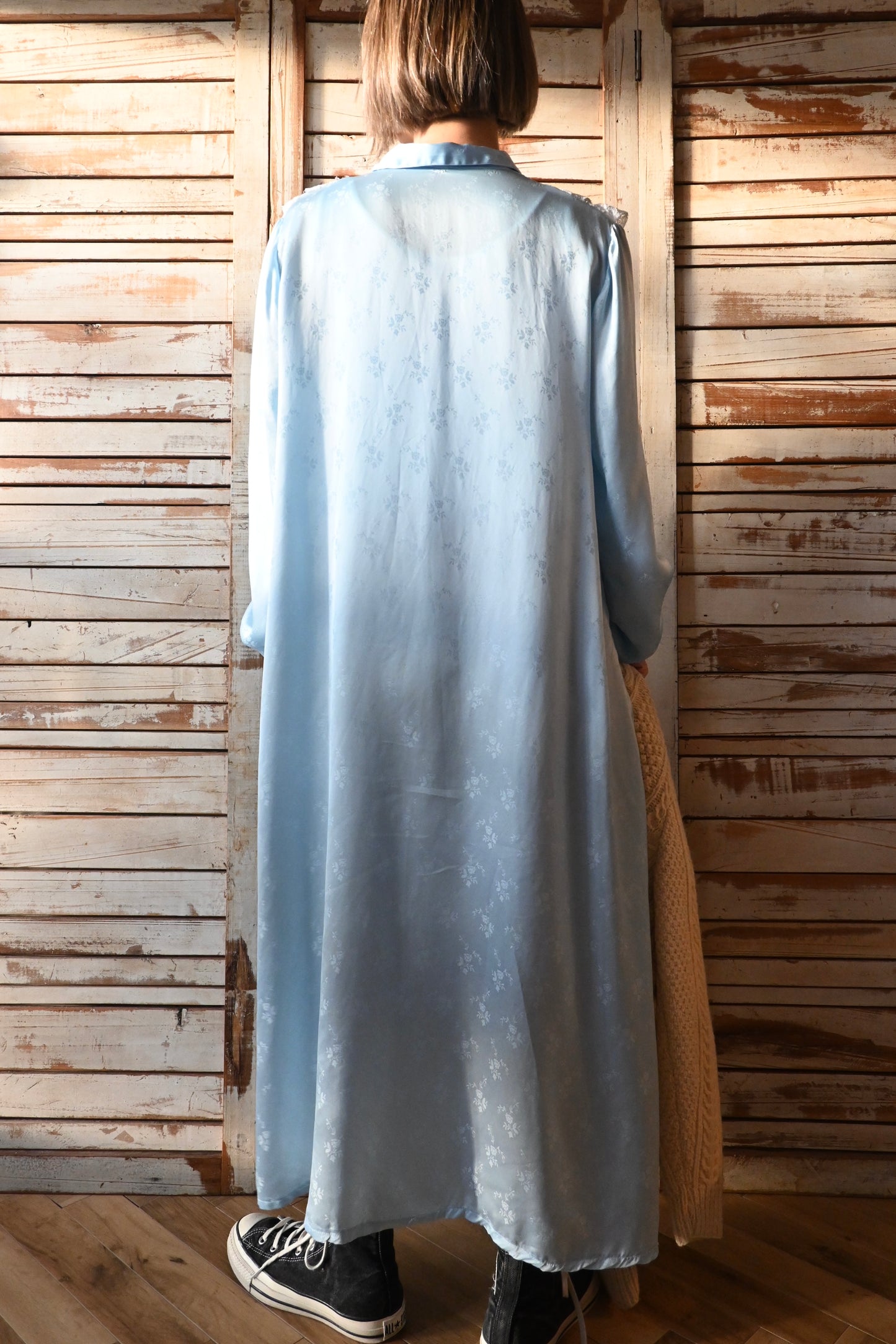 Blue satin night dress/L.BLUE
