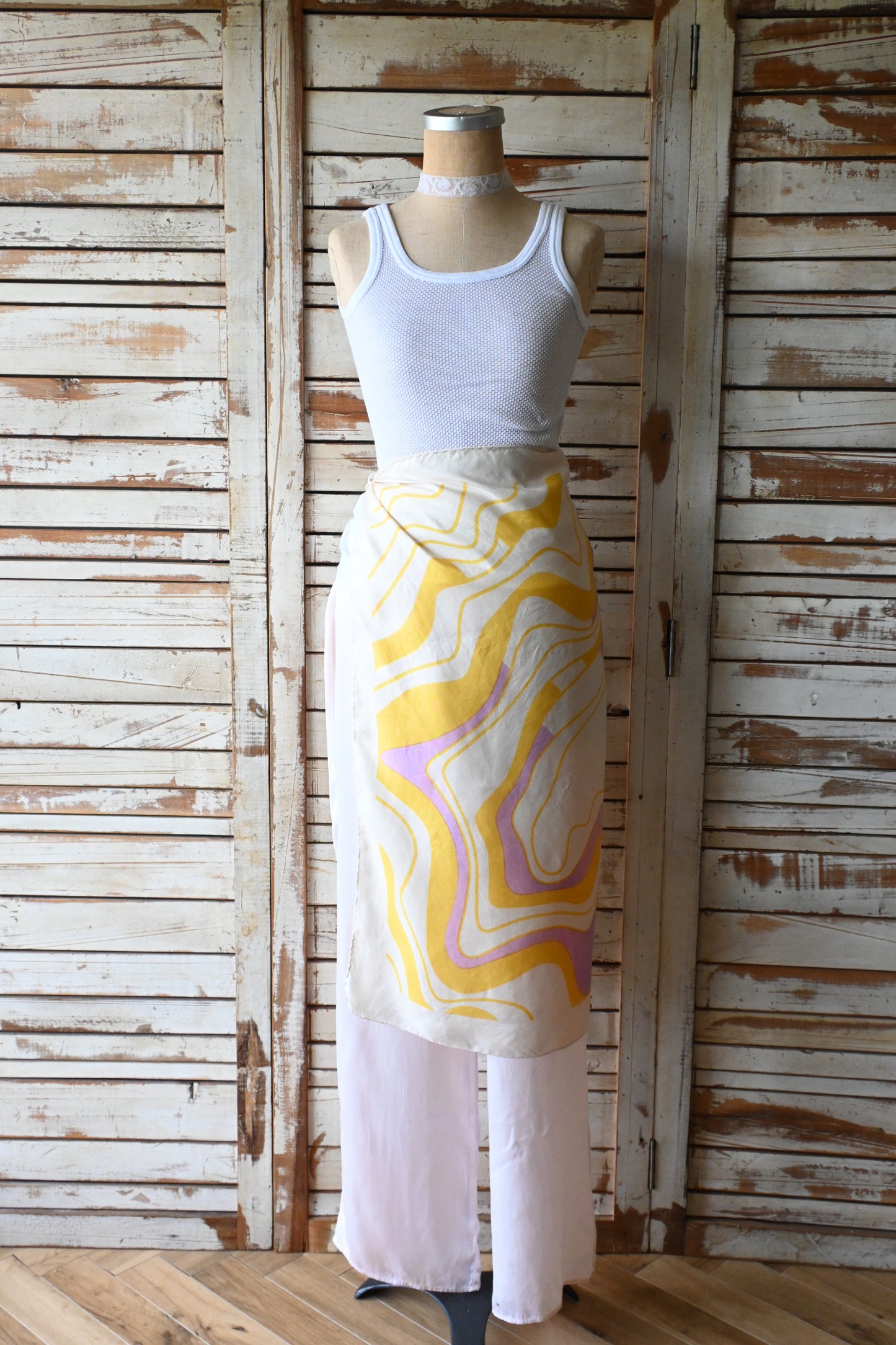 Cotton mesh tank top/WHITE