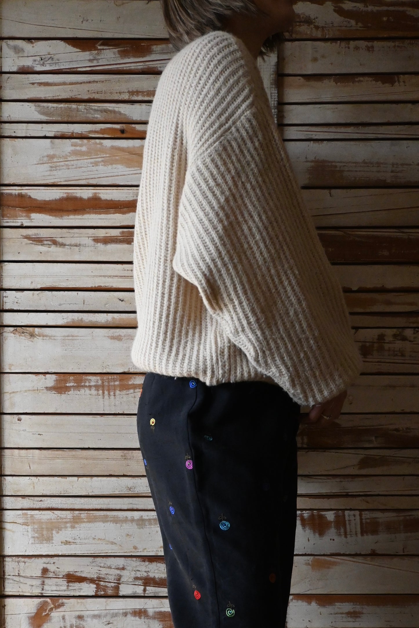 Knit sweater/BEIGE