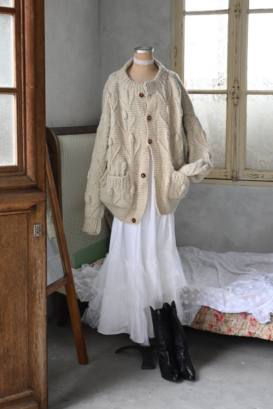 Tulle skirt/WHITE