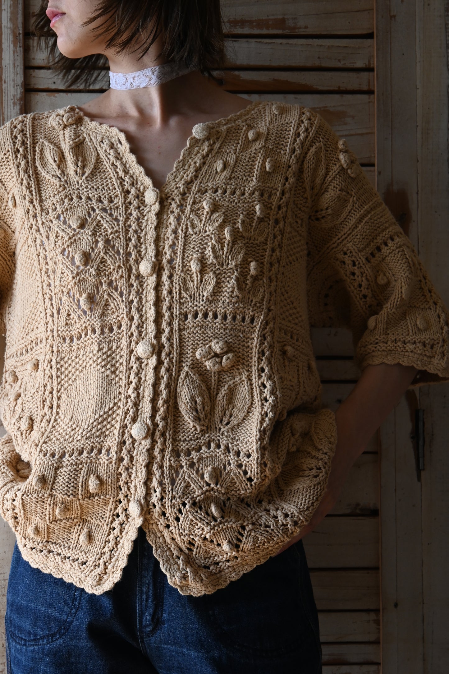 Floral crochet knit