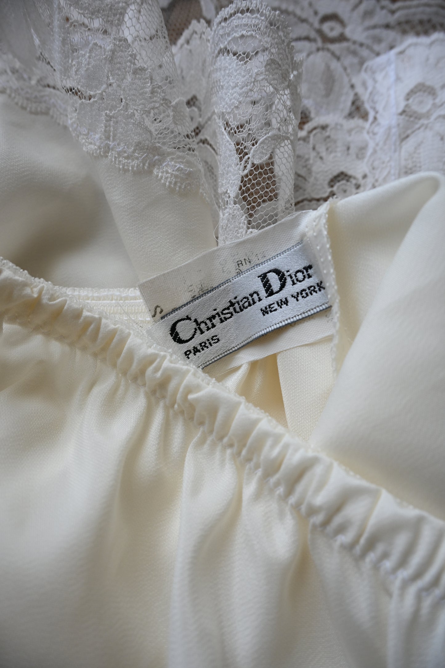 Christian Dior slip skirt/WHITE
