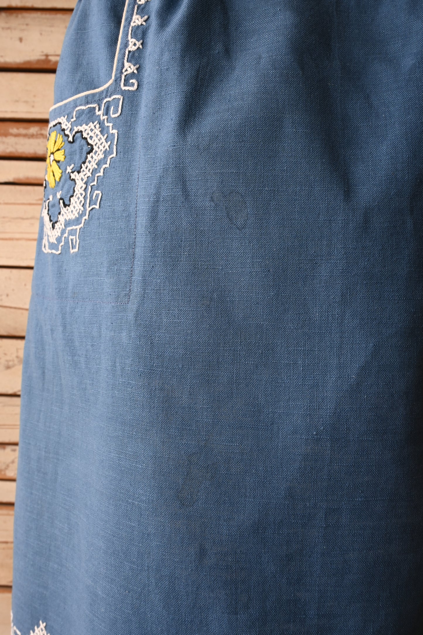 EURO Embroidery apron/BLUE GREY