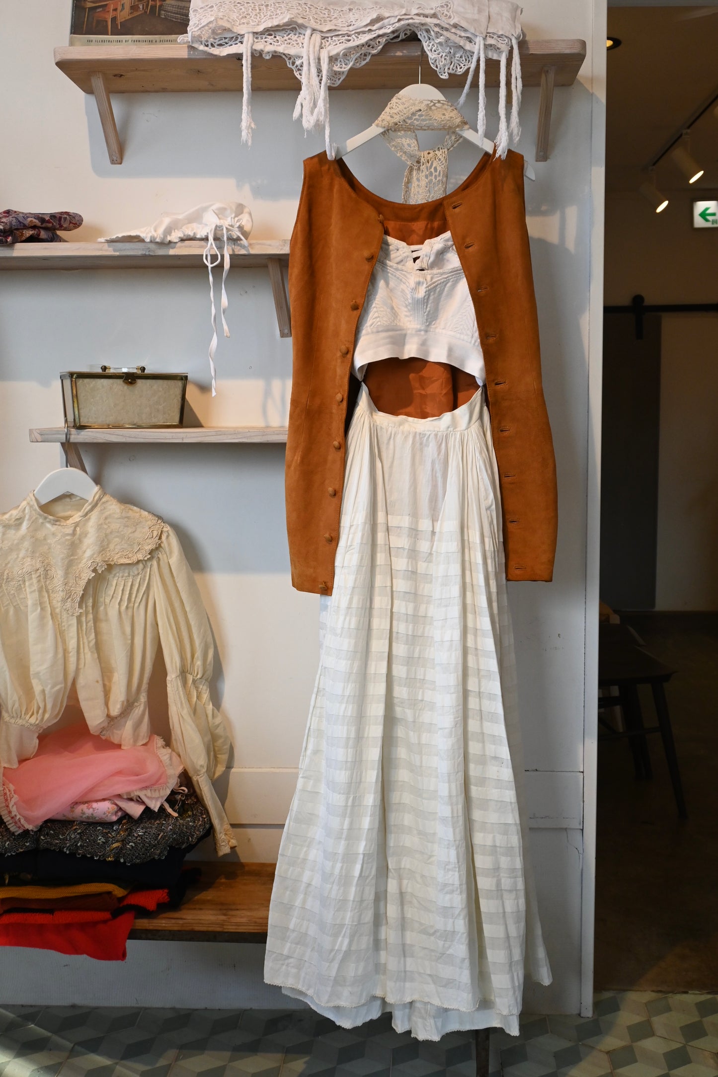 N/S suede mini dress/CAMEL