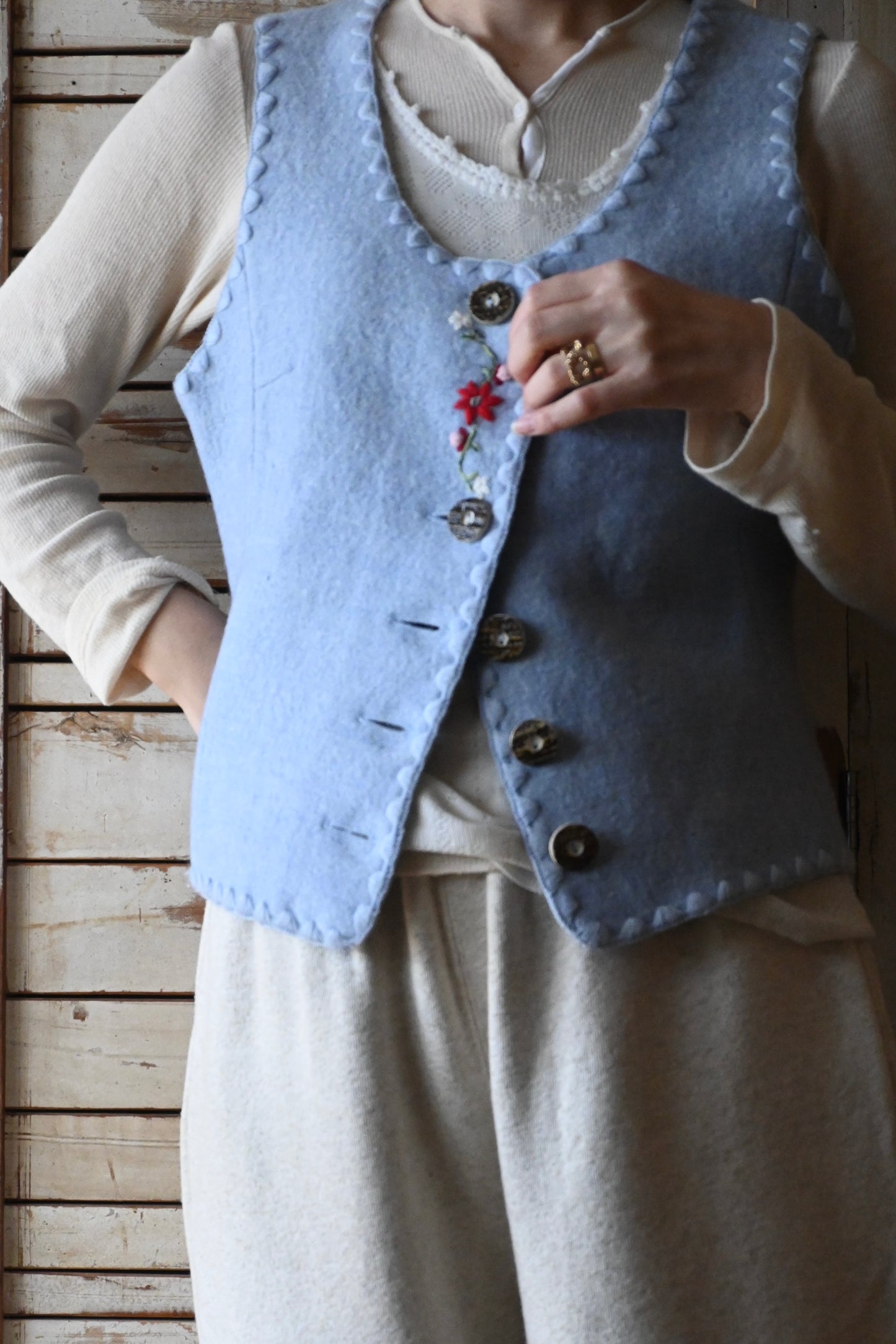 STAPF tyrolean vest/L.BLUE