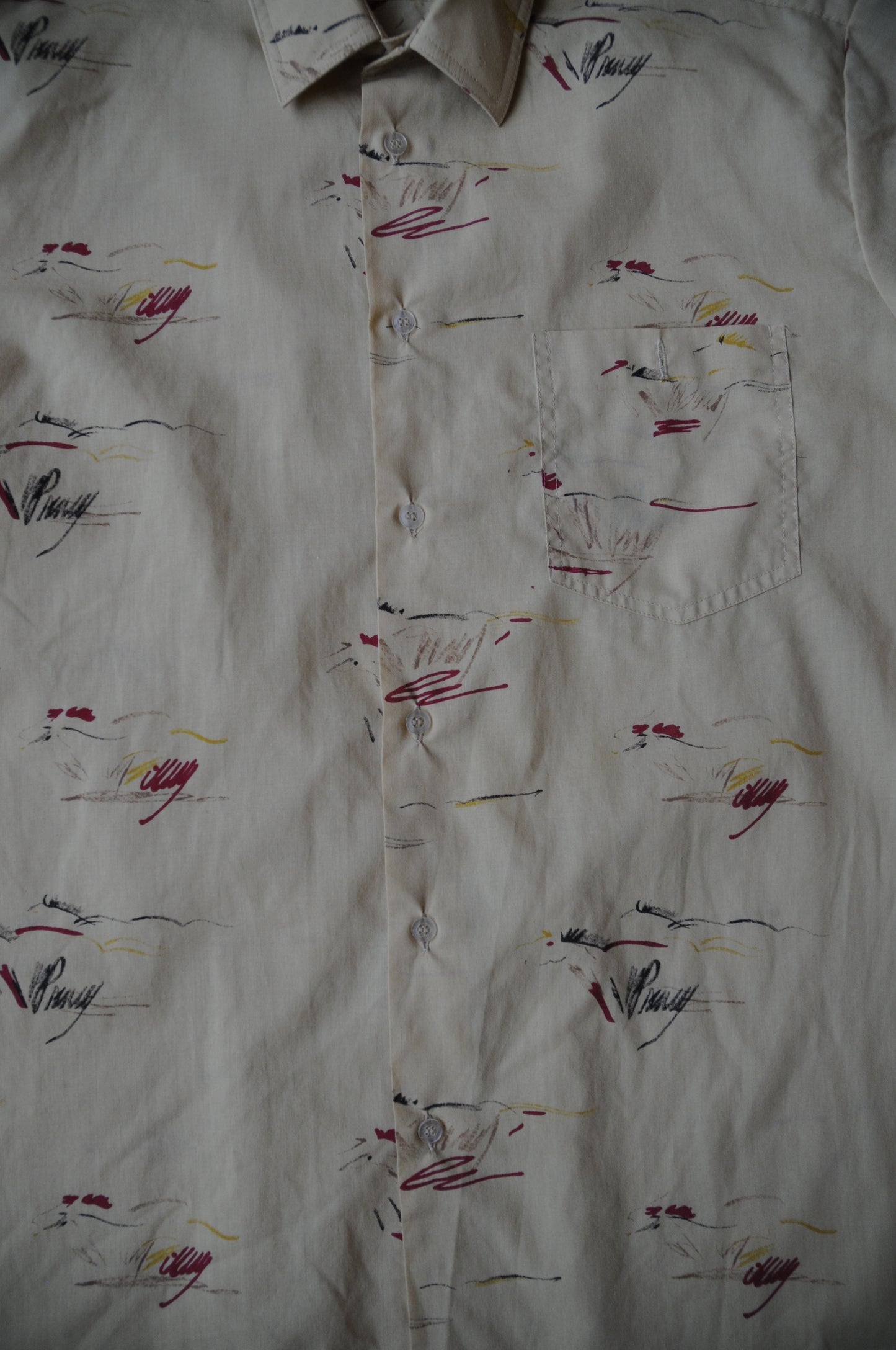 Men's S/S horse shirt/BEIGE