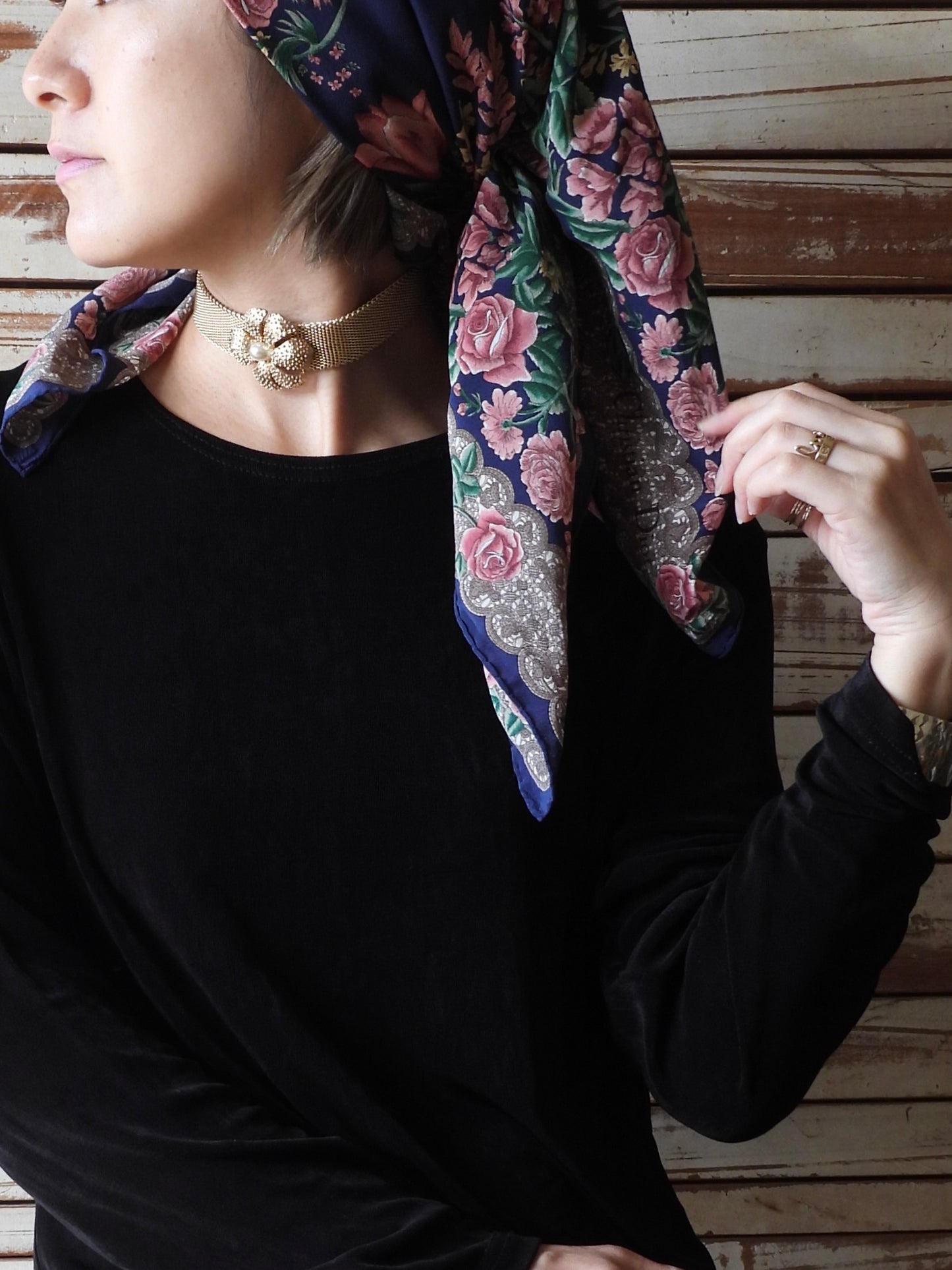 Vintage silk scarf/Christian Dior