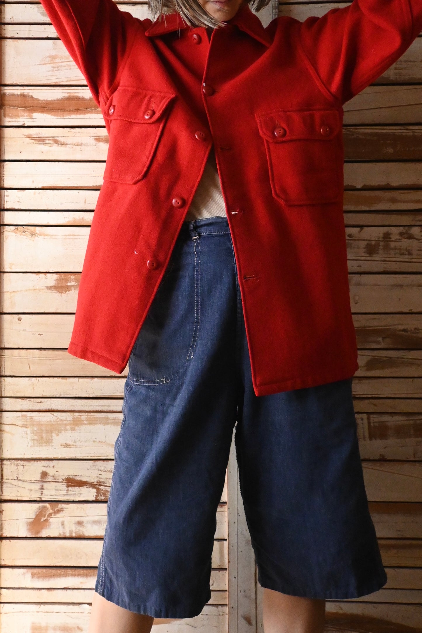 50's-60's BOY SCOUTS OF AMERICA wool shirt/RED