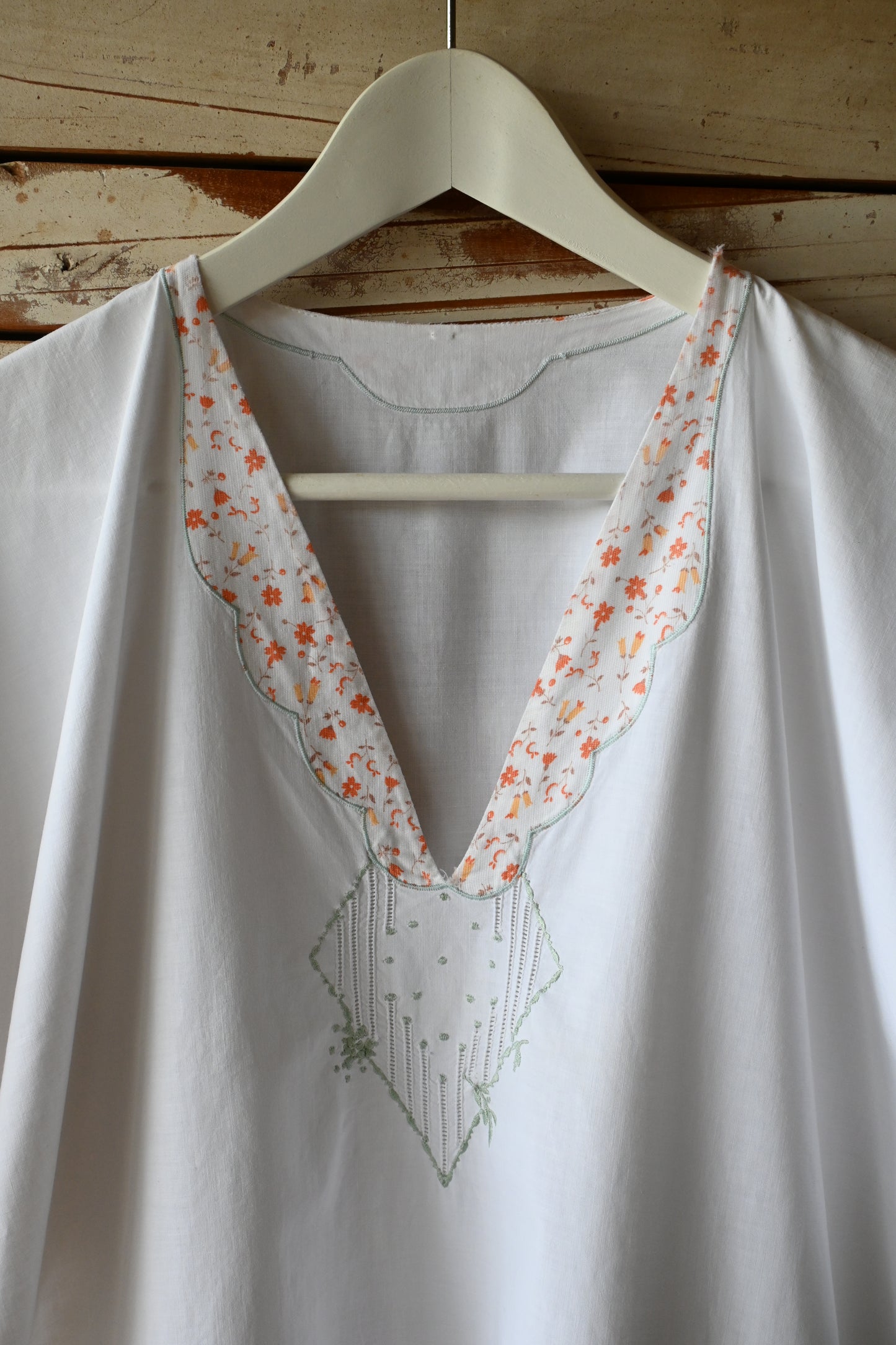 EURO Cotton embroidery long dress/WHITE