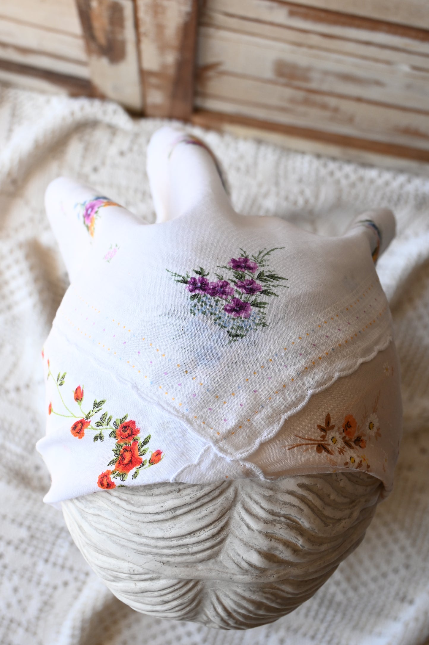 Flower handkerchief scarf/PONMOSIR