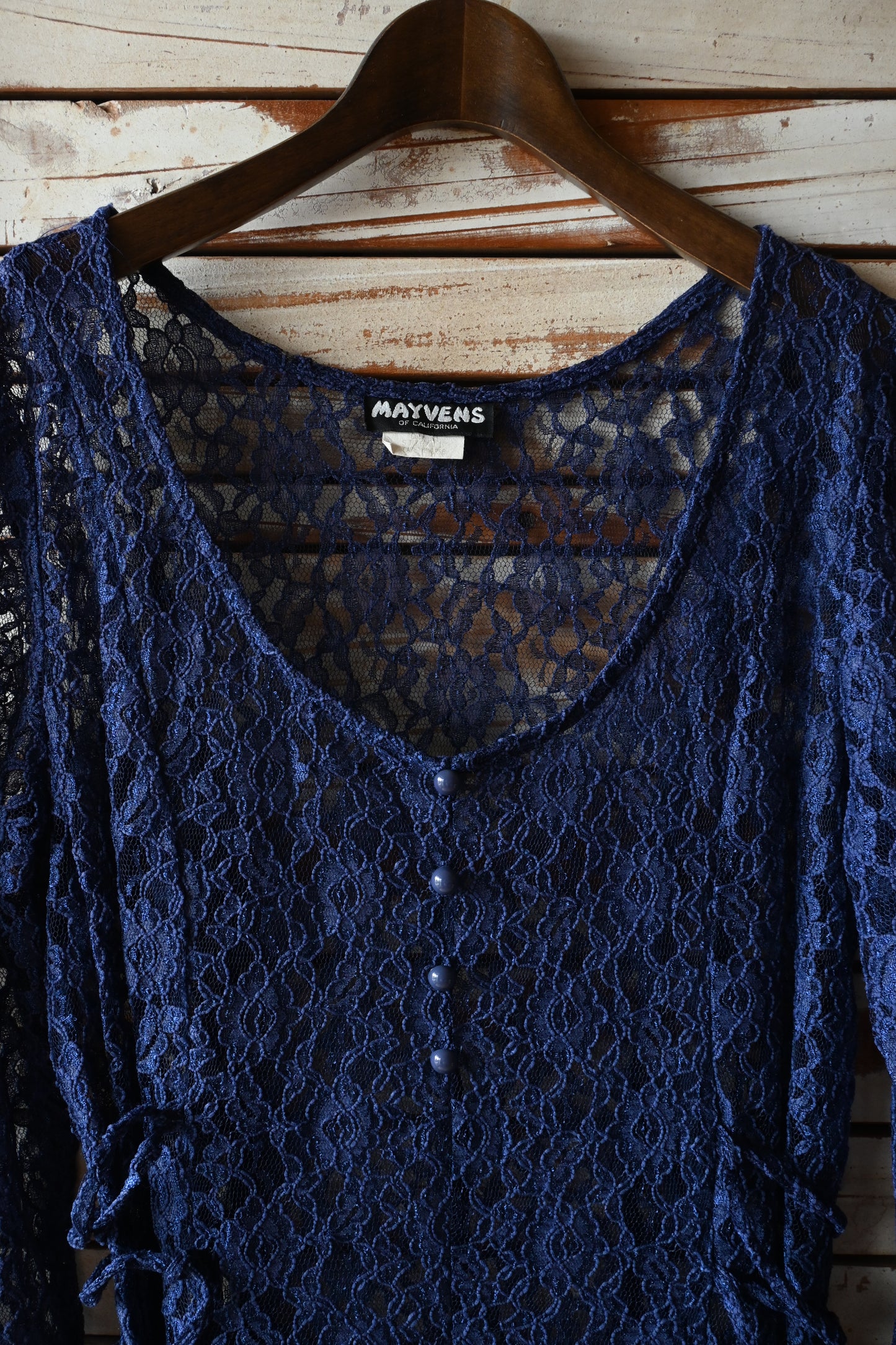Lace long dress/NAVY