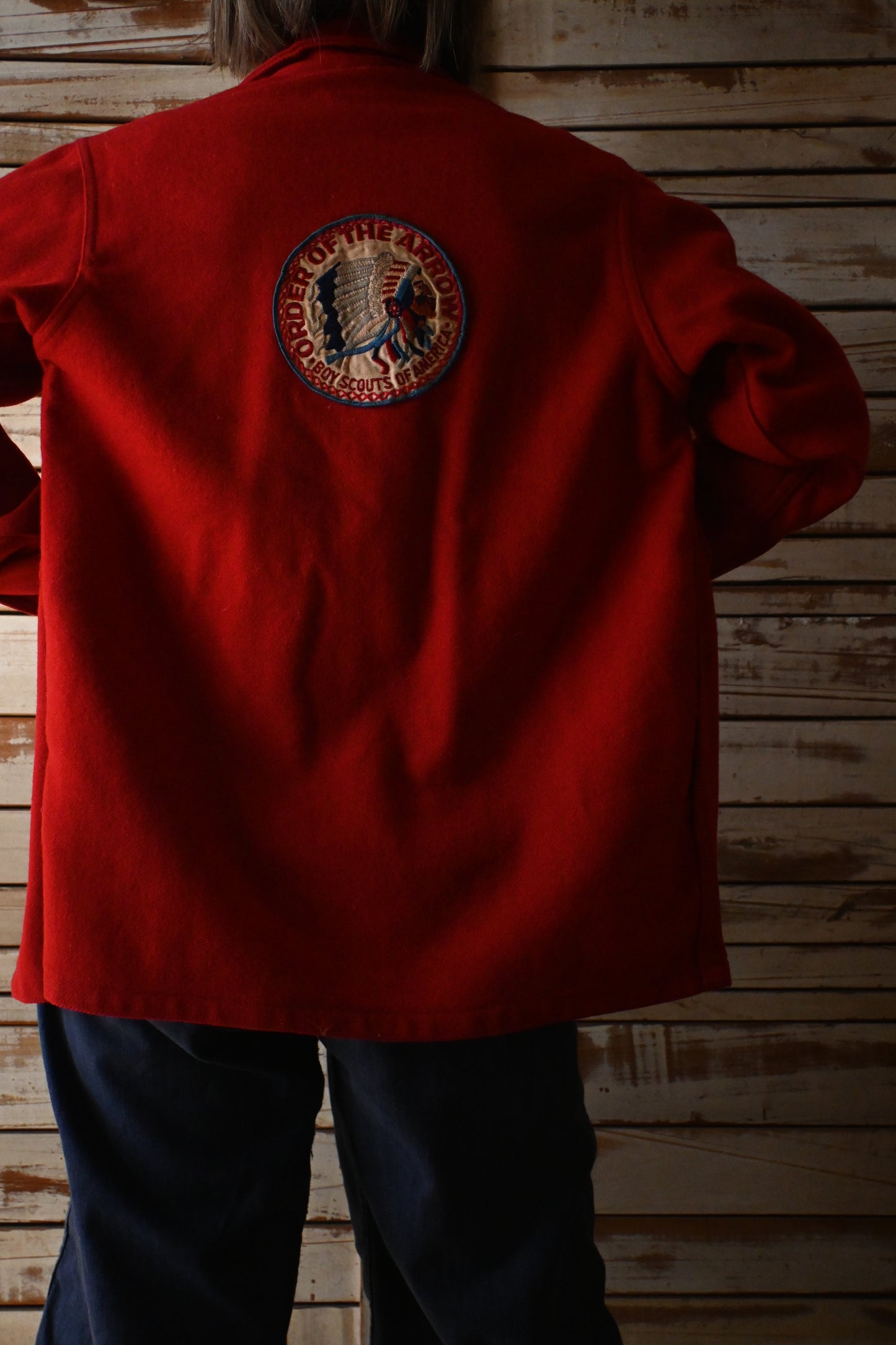 50's-60's BOY SCOUTS OF AMERICA wool shirt/RED