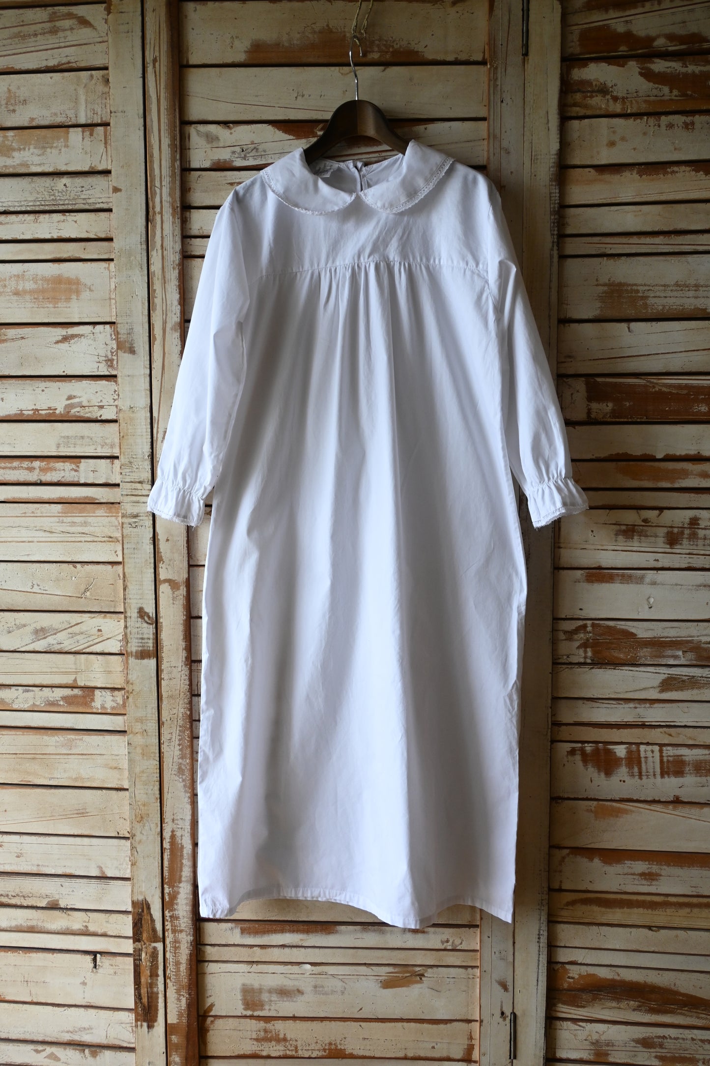 Vintage cotton night dress/WHITE