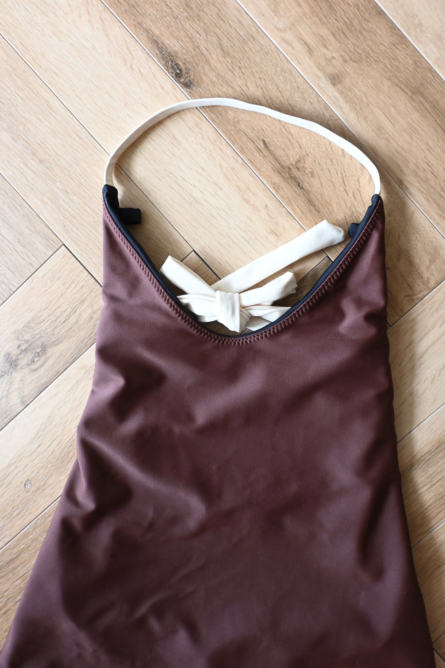 SEEA/Camryn Reversible One Piece/Black×Walnut