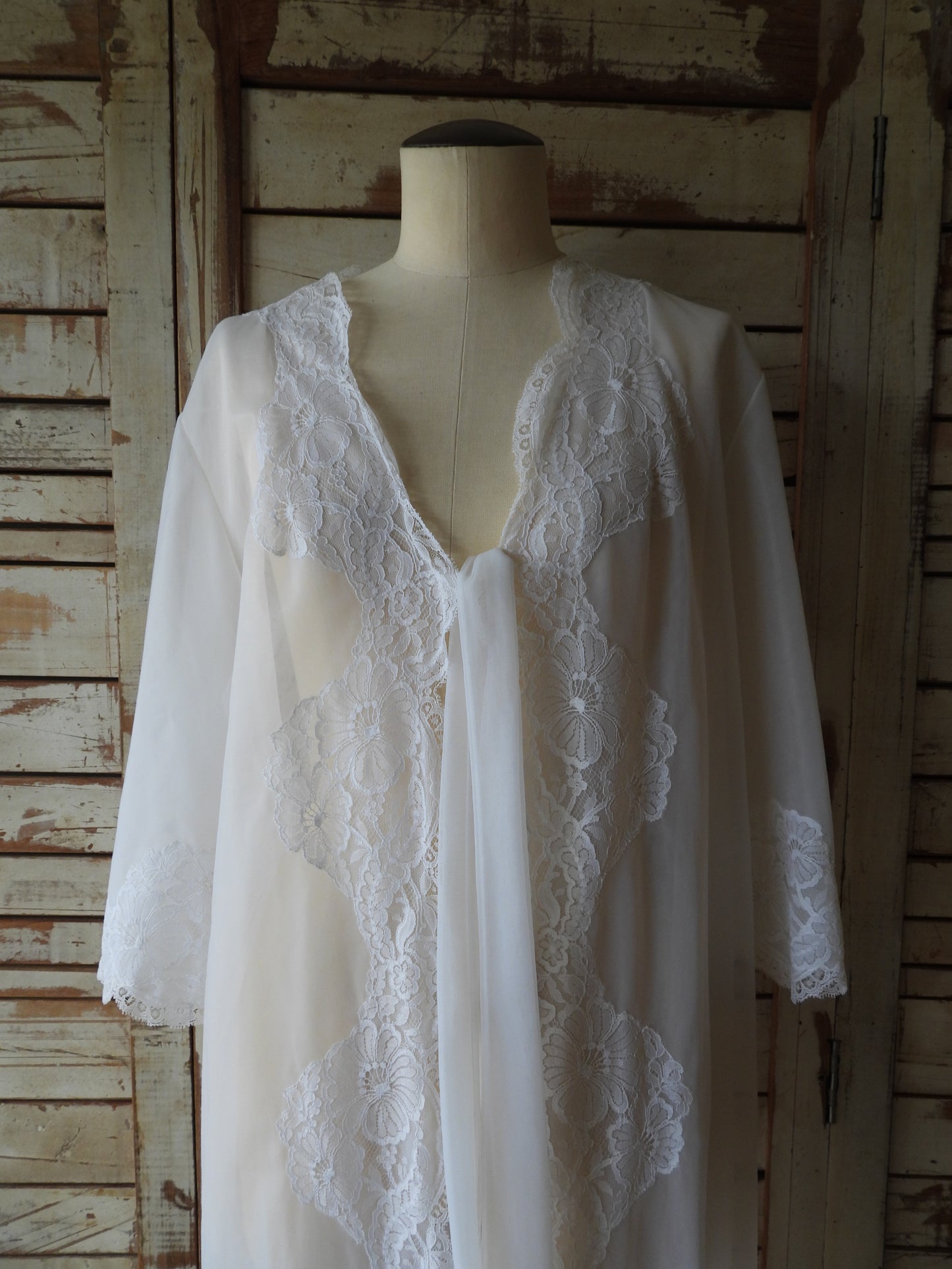 See-through Lace Gown/WHITE