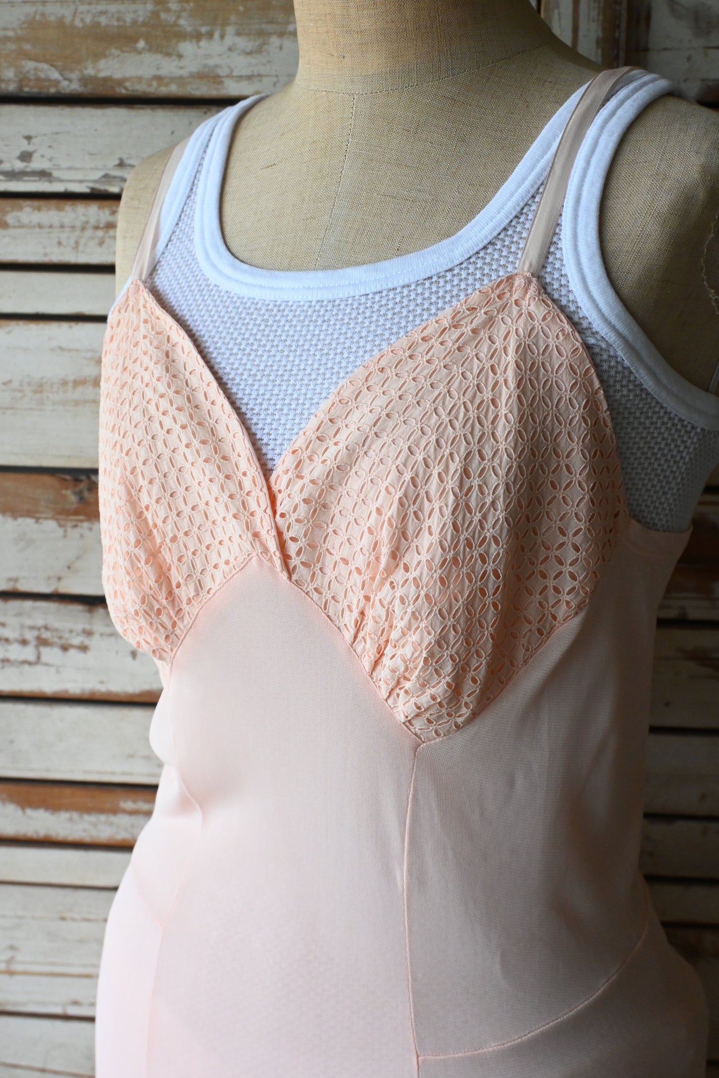 Cotton mesh tank top/WHITE