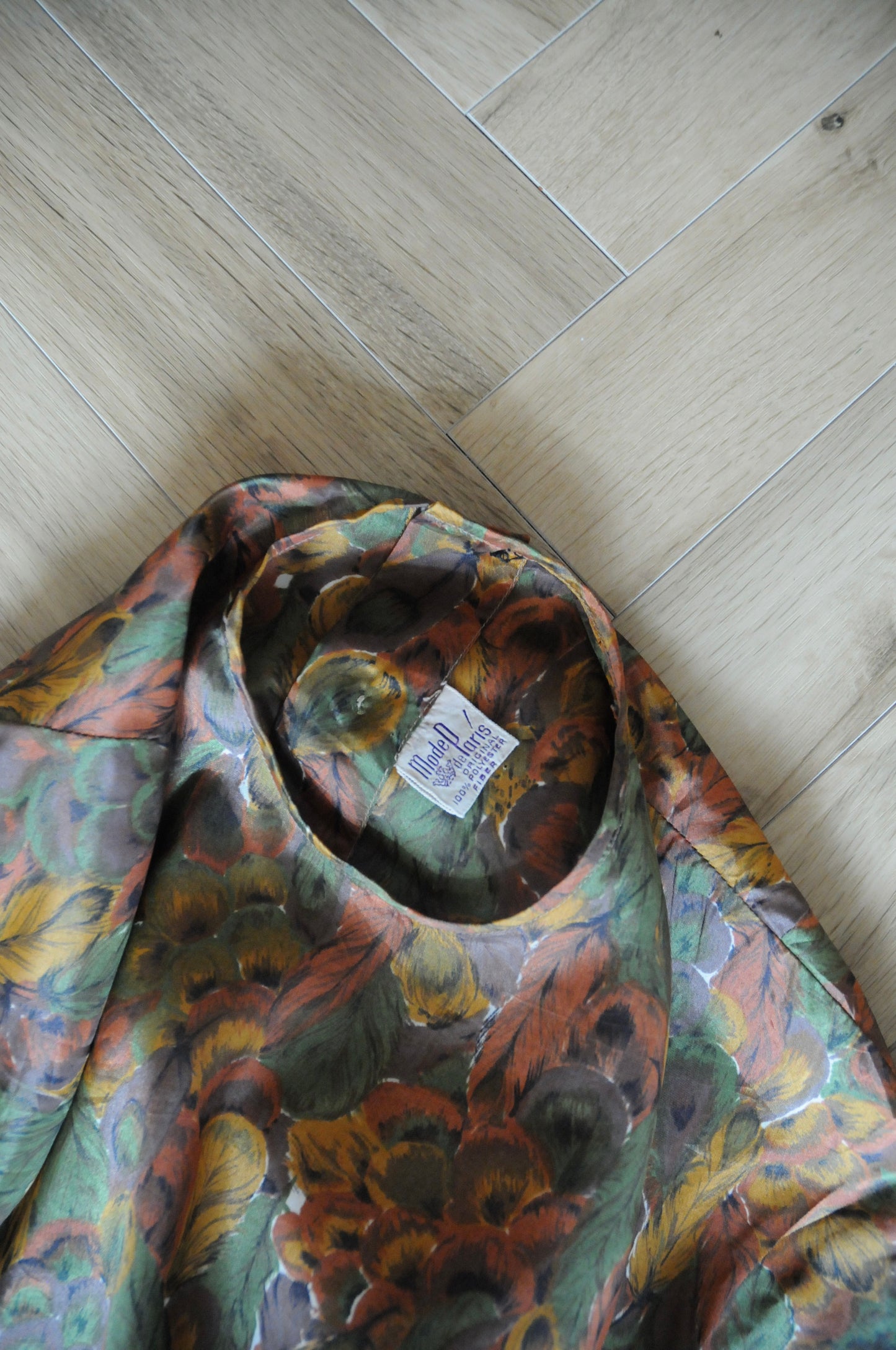 Feather pattern blouse/BROWN