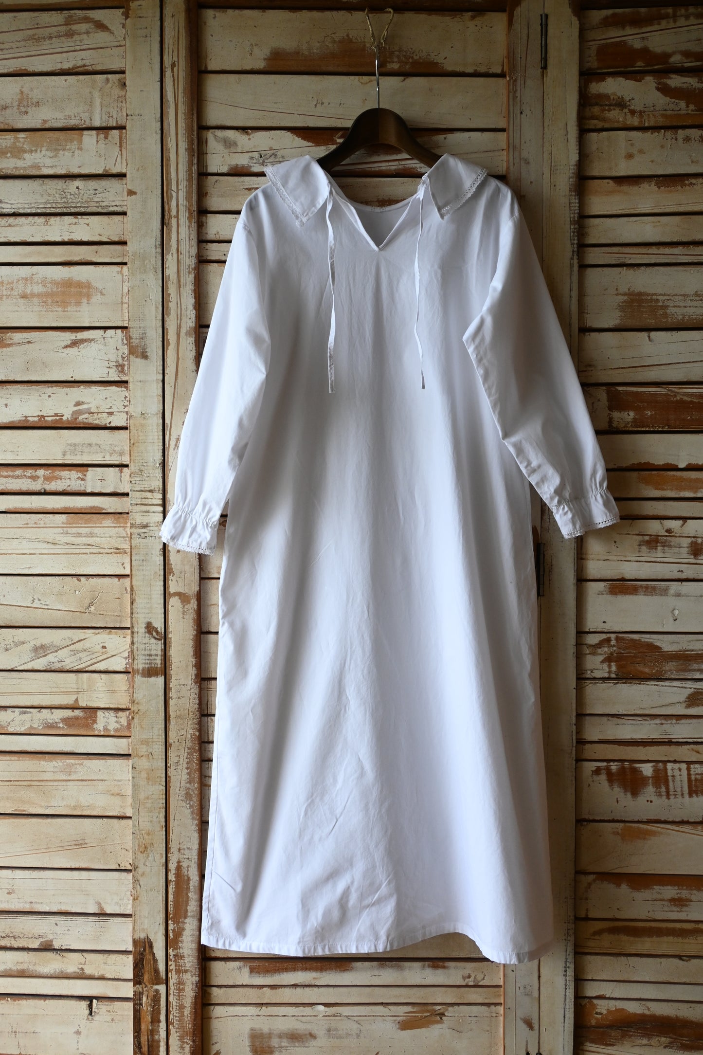 Vintage cotton night dress/WHITE