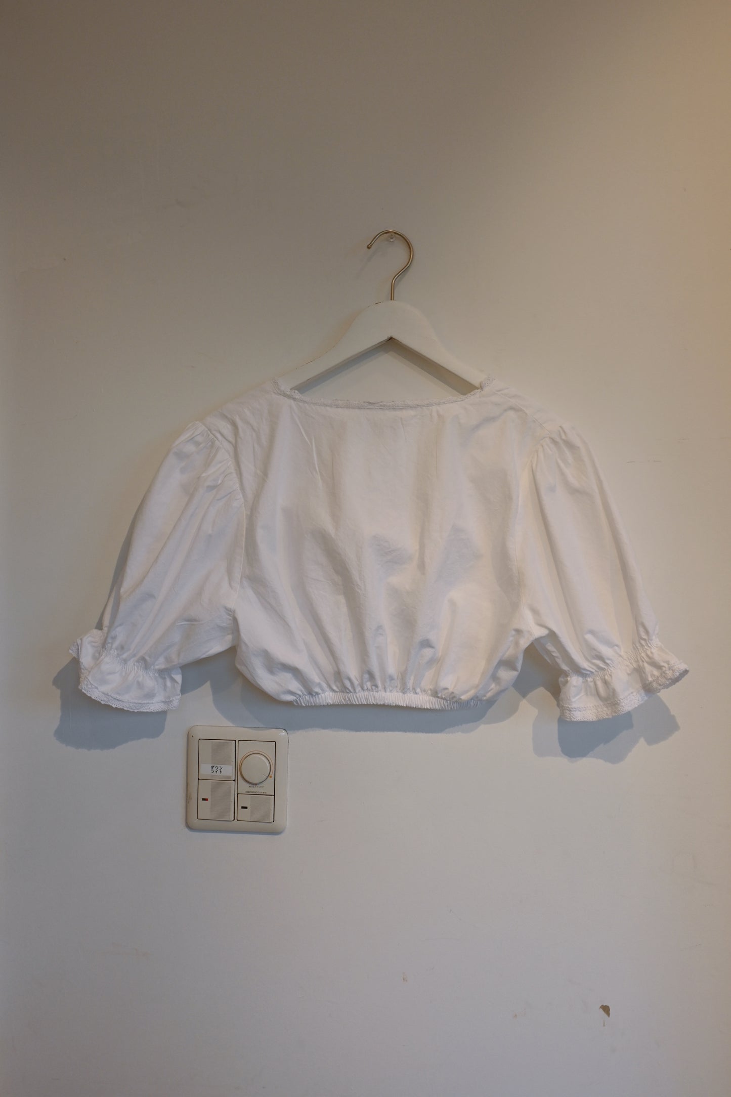 EURO Cotton cropped blouse/WHITE