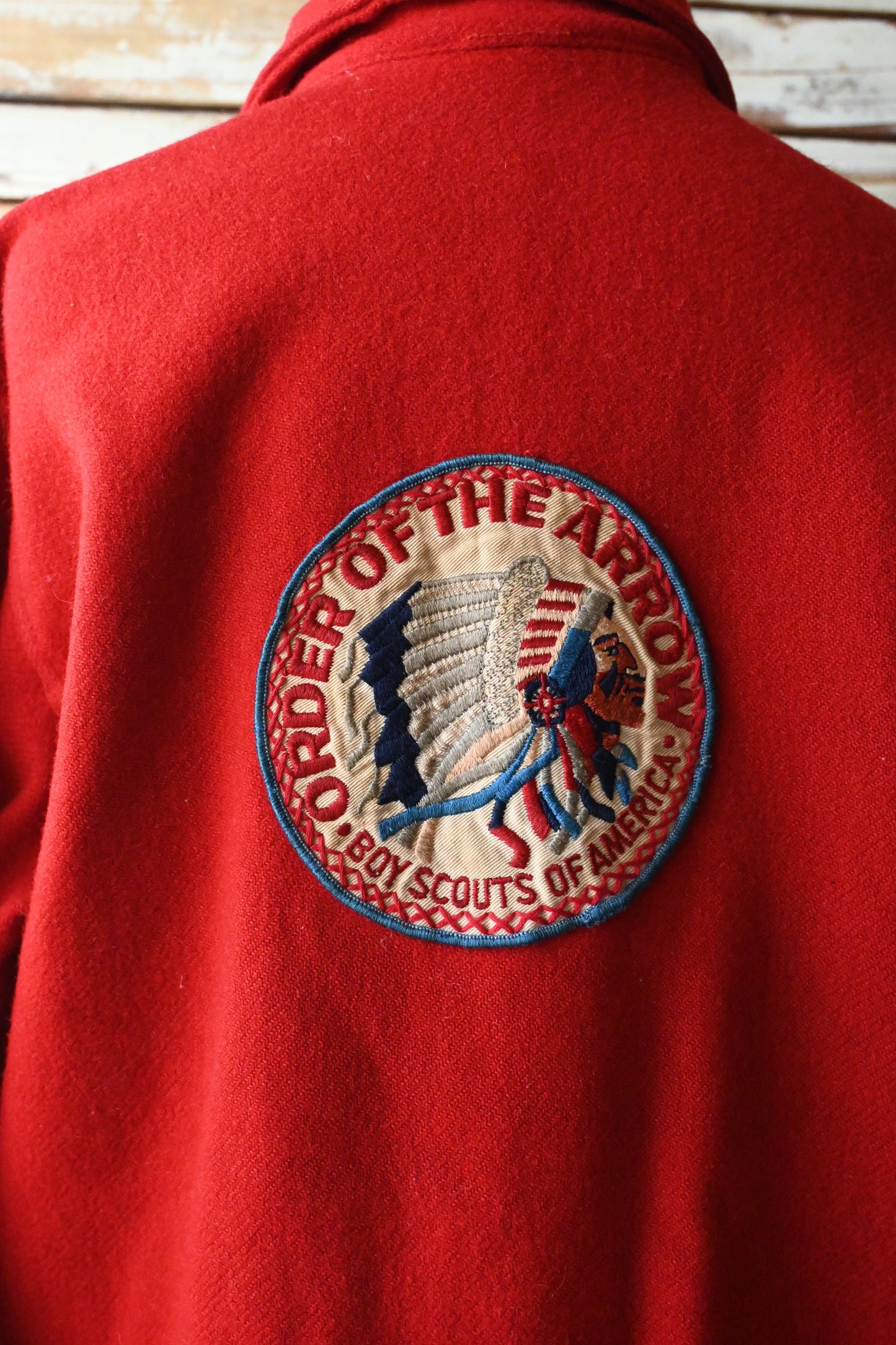 50's-60's BOY SCOUTS OF AMERICA wool shirt/RED