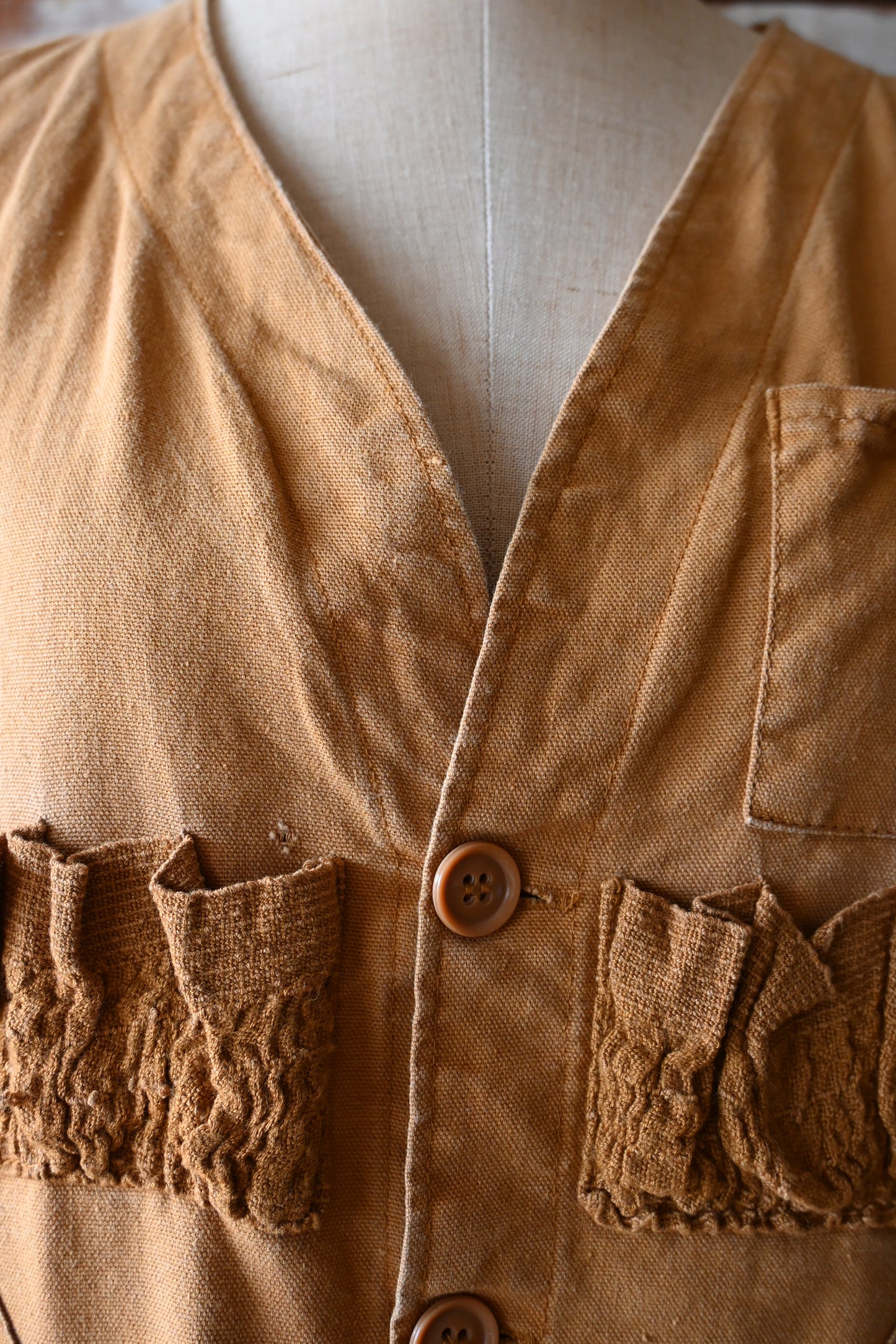 70's Hunting vest/MUSTARD
